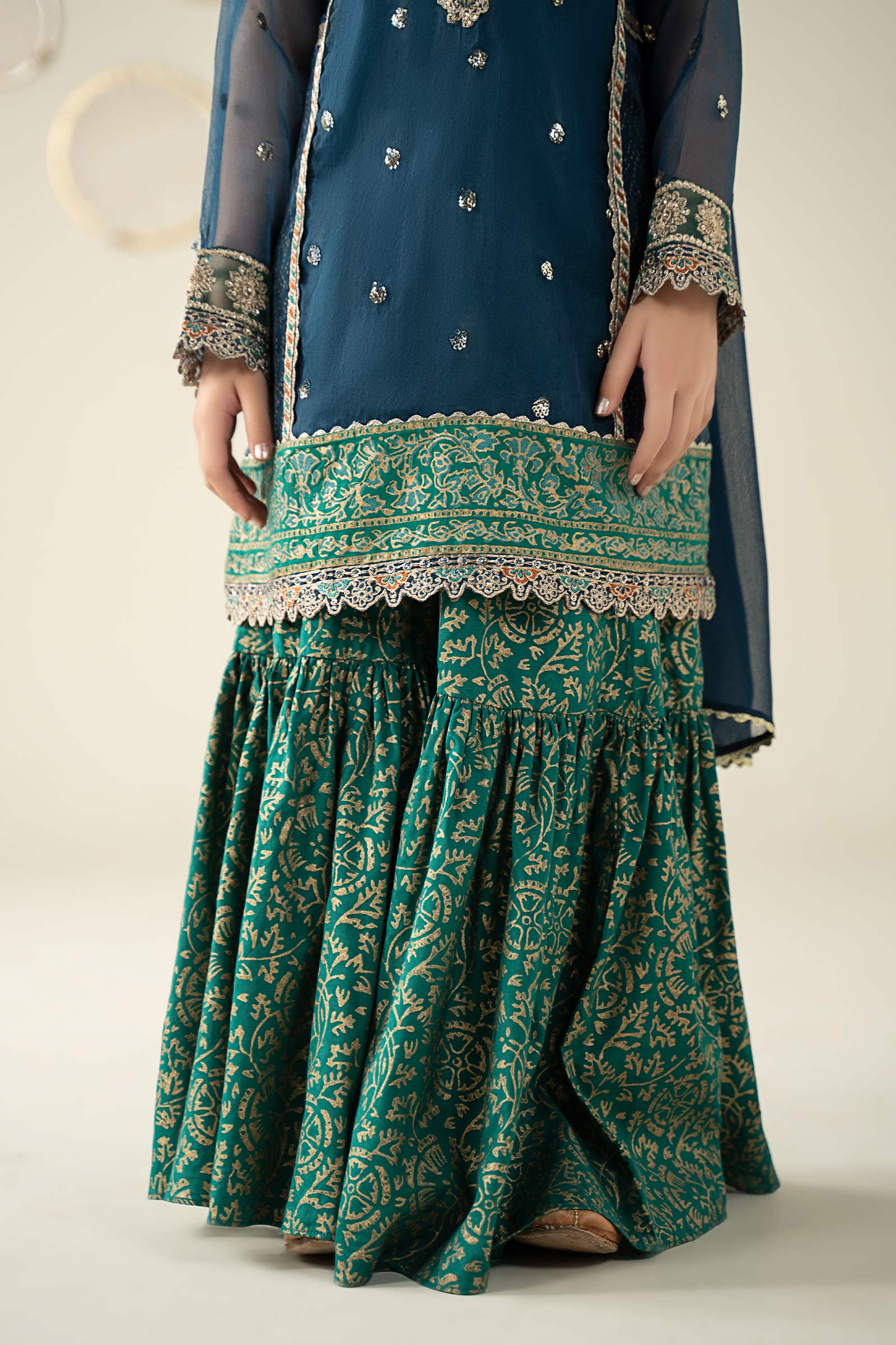 3 Piece Embroidered Organza Suit 254 3 Piece Embroidered Organza Suit