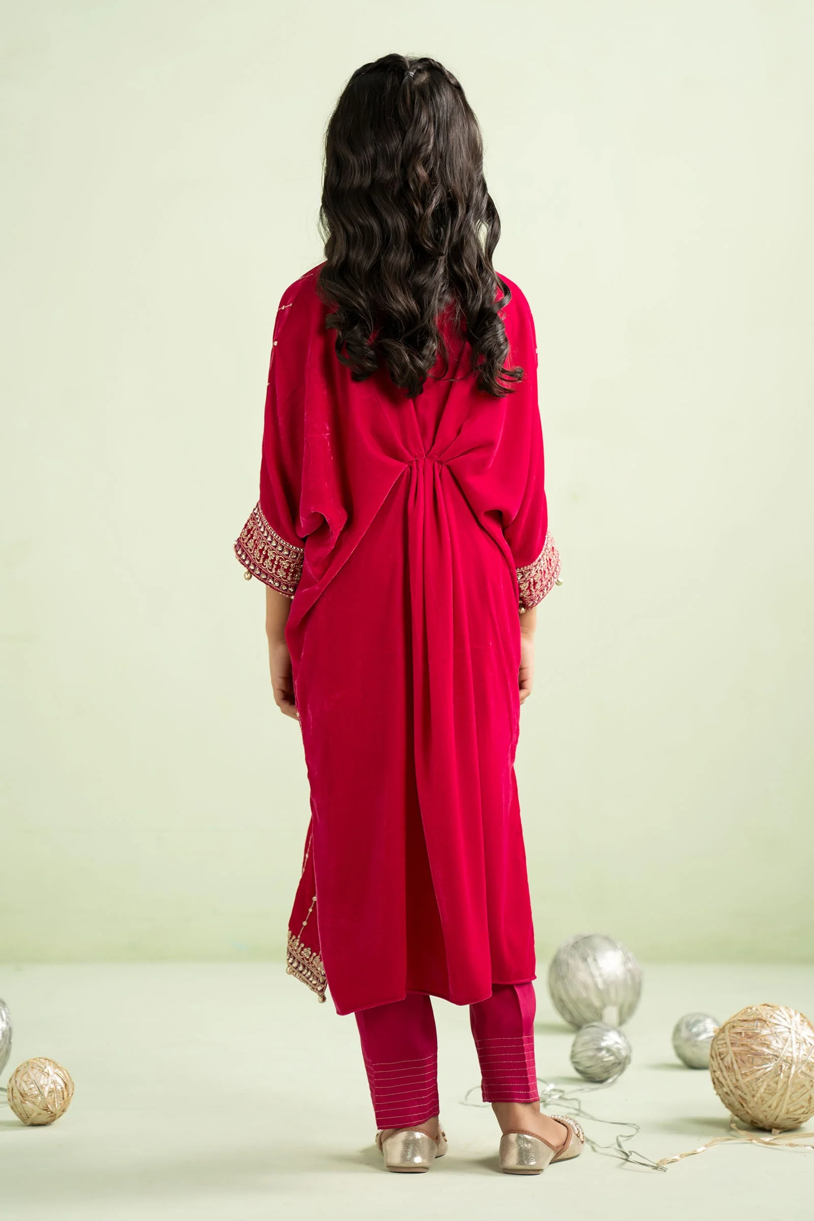 2 Piece Embroidered Velvet Suit