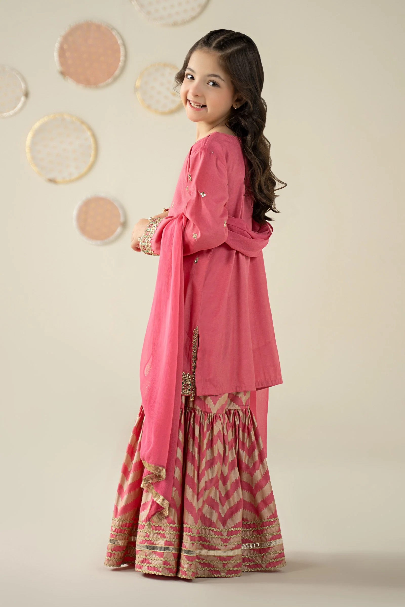 3 Piece Embroidered Raw Silk Suit