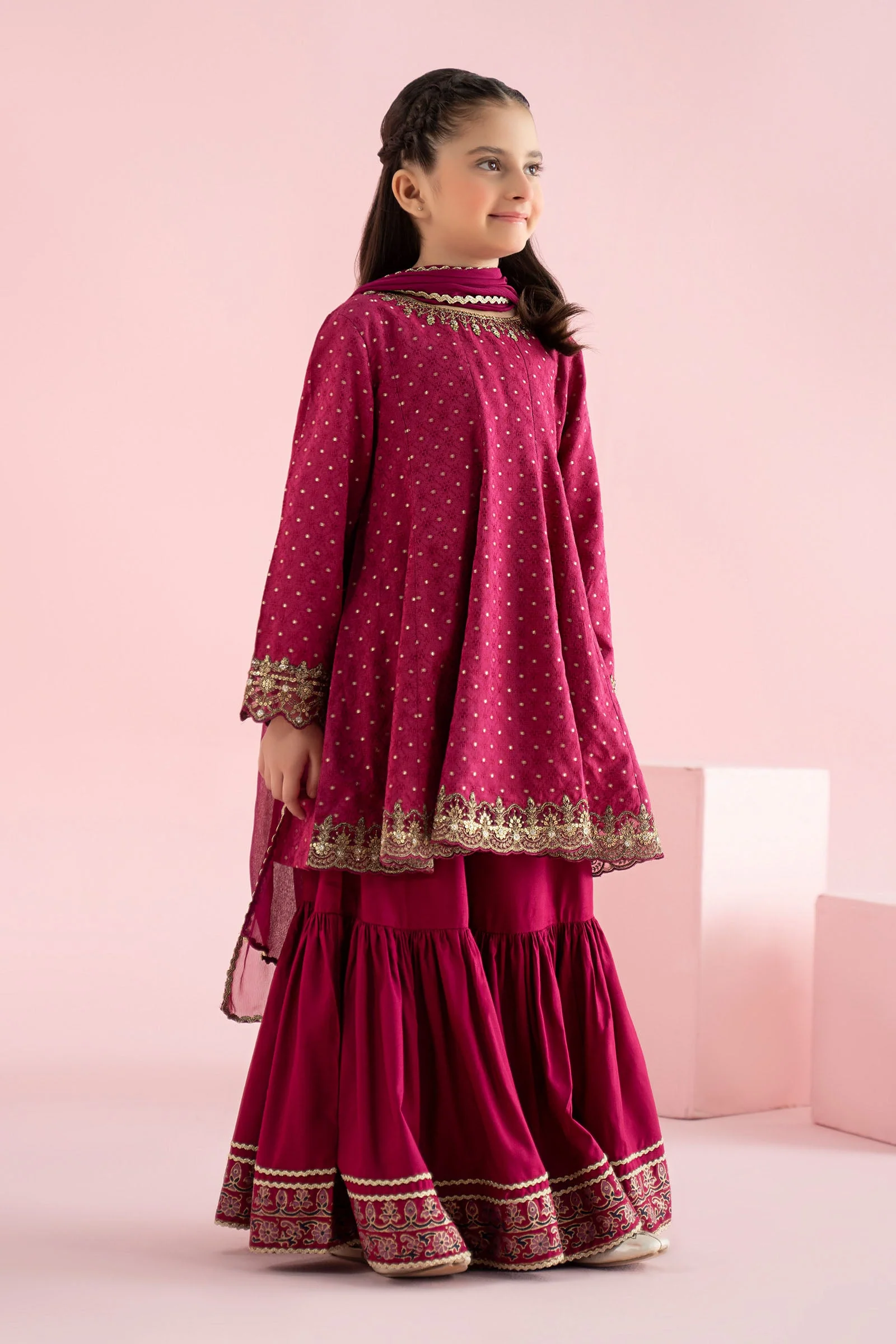 3 Piece Embroidered Filament Viscose Suit