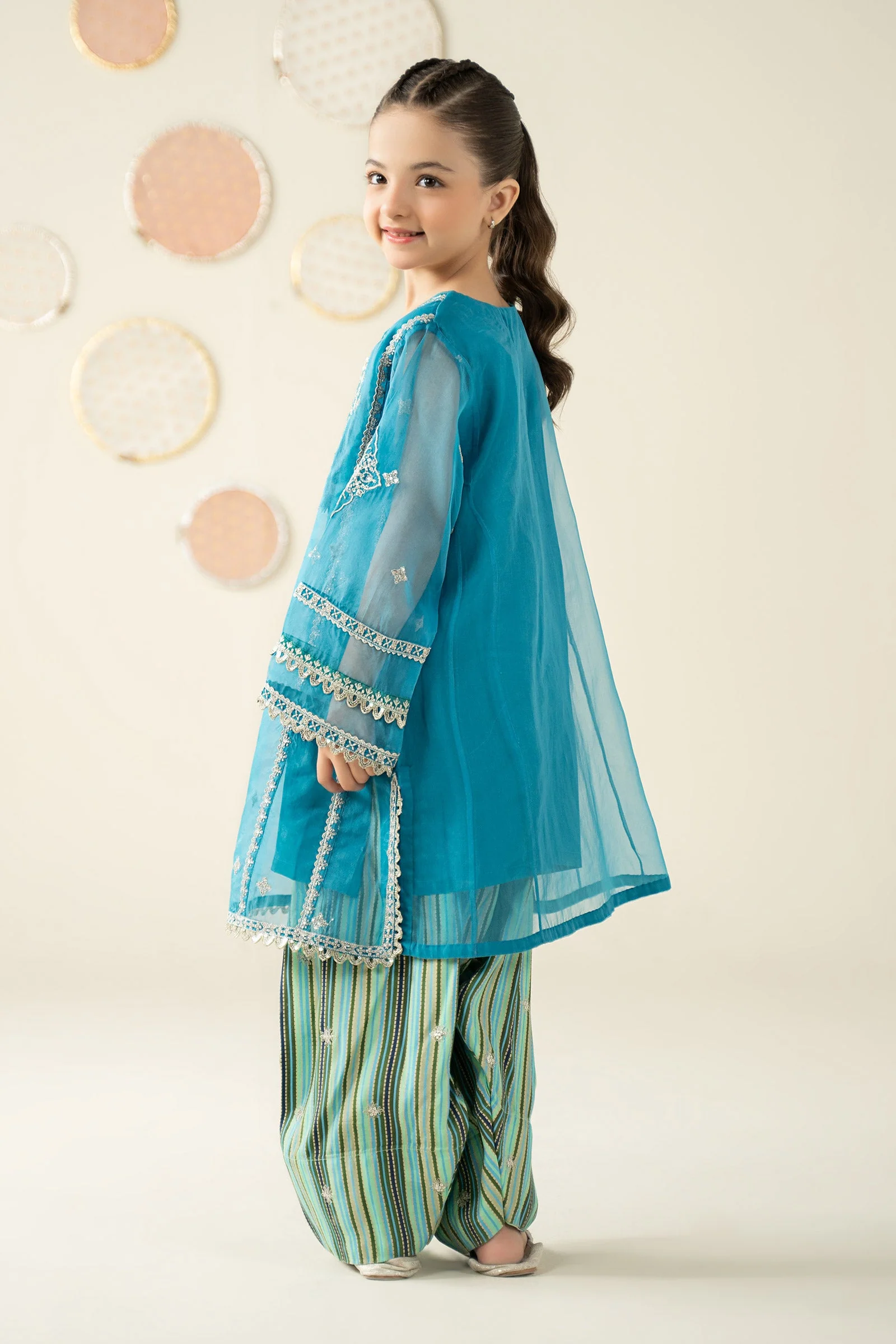 2 Piece Embroidered Organza Suit