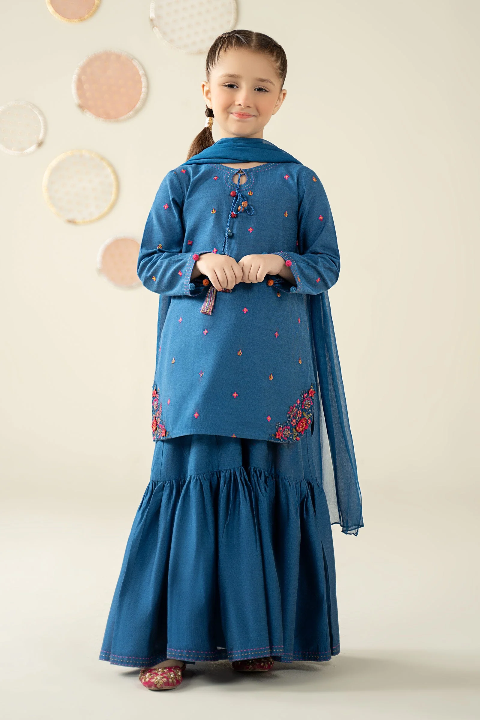 3 Piece Embroidered Cotton Silk Suit
