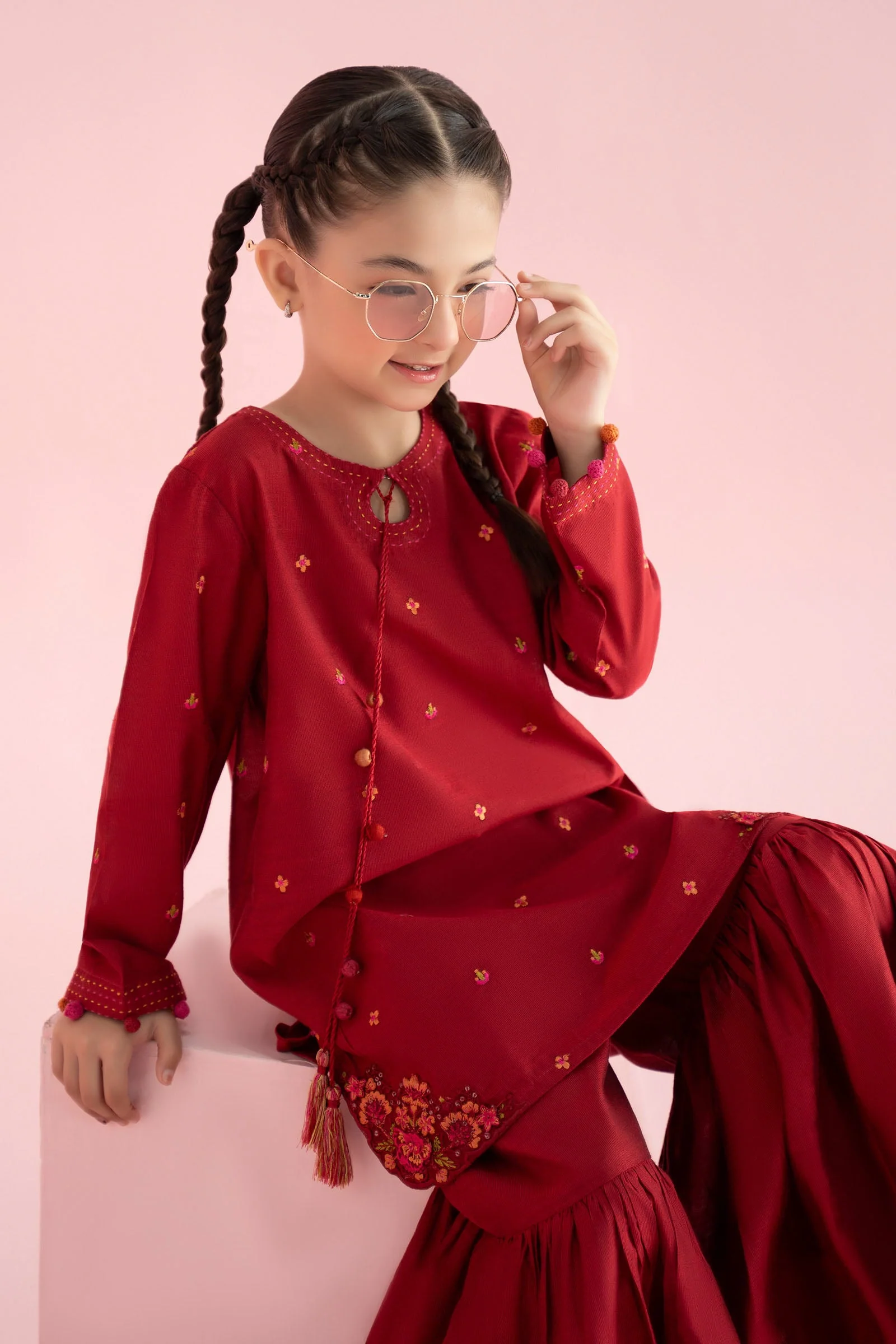 3 Piece Embroidered Cotton Silk Suit