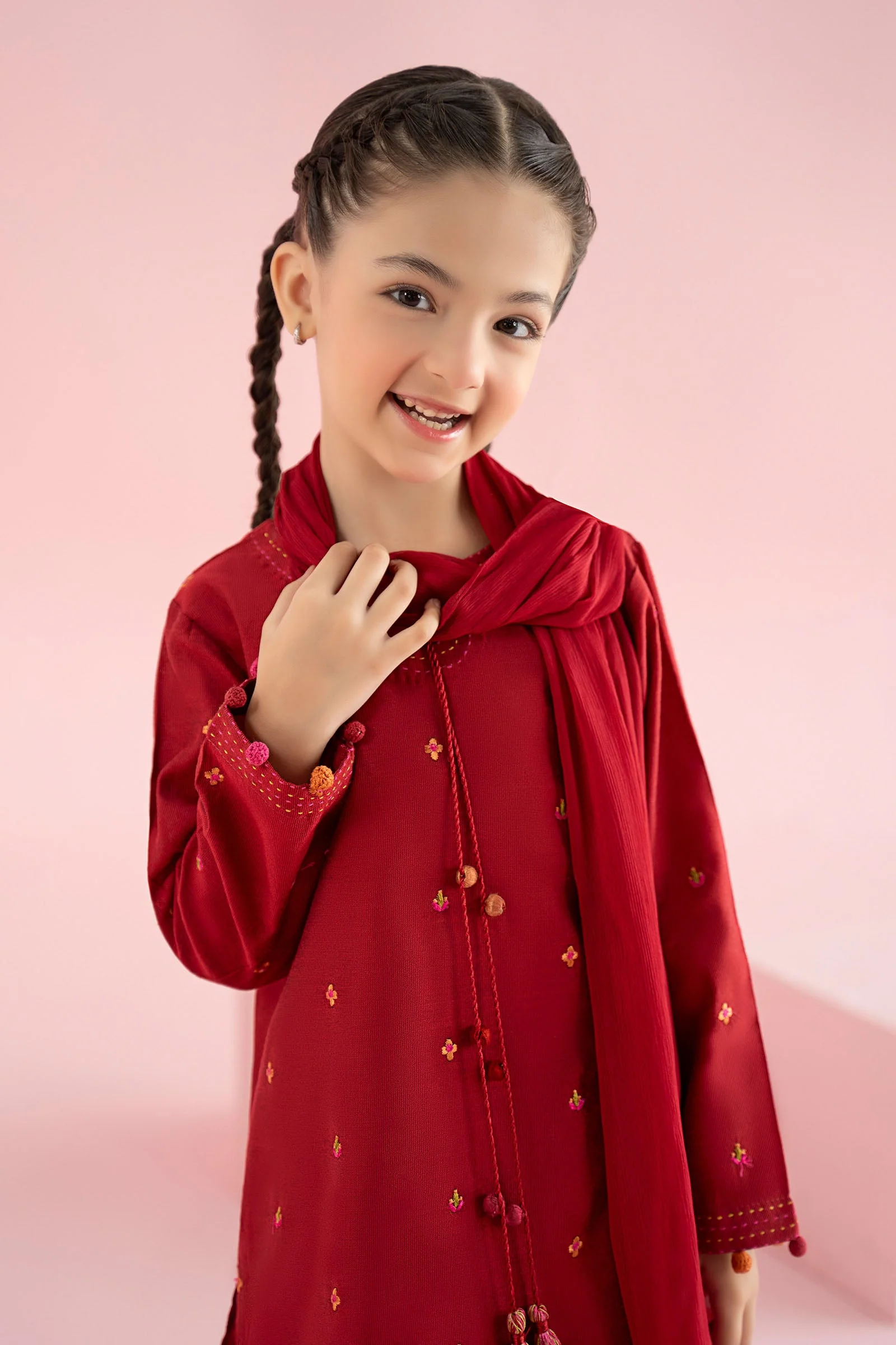 3 Piece Embroidered Cotton Silk Suit