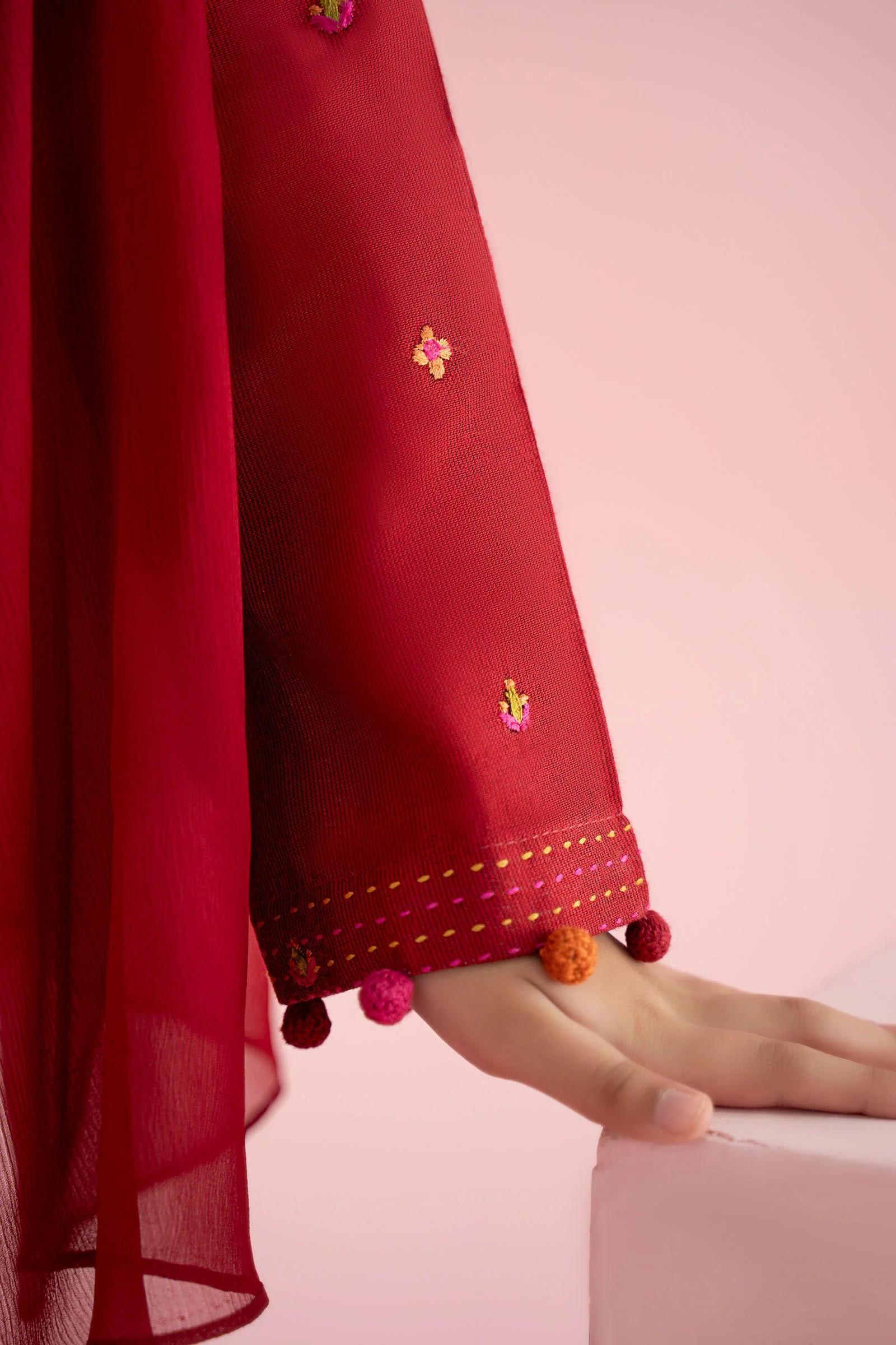 3 Piece Embroidered Cotton Silk Suit