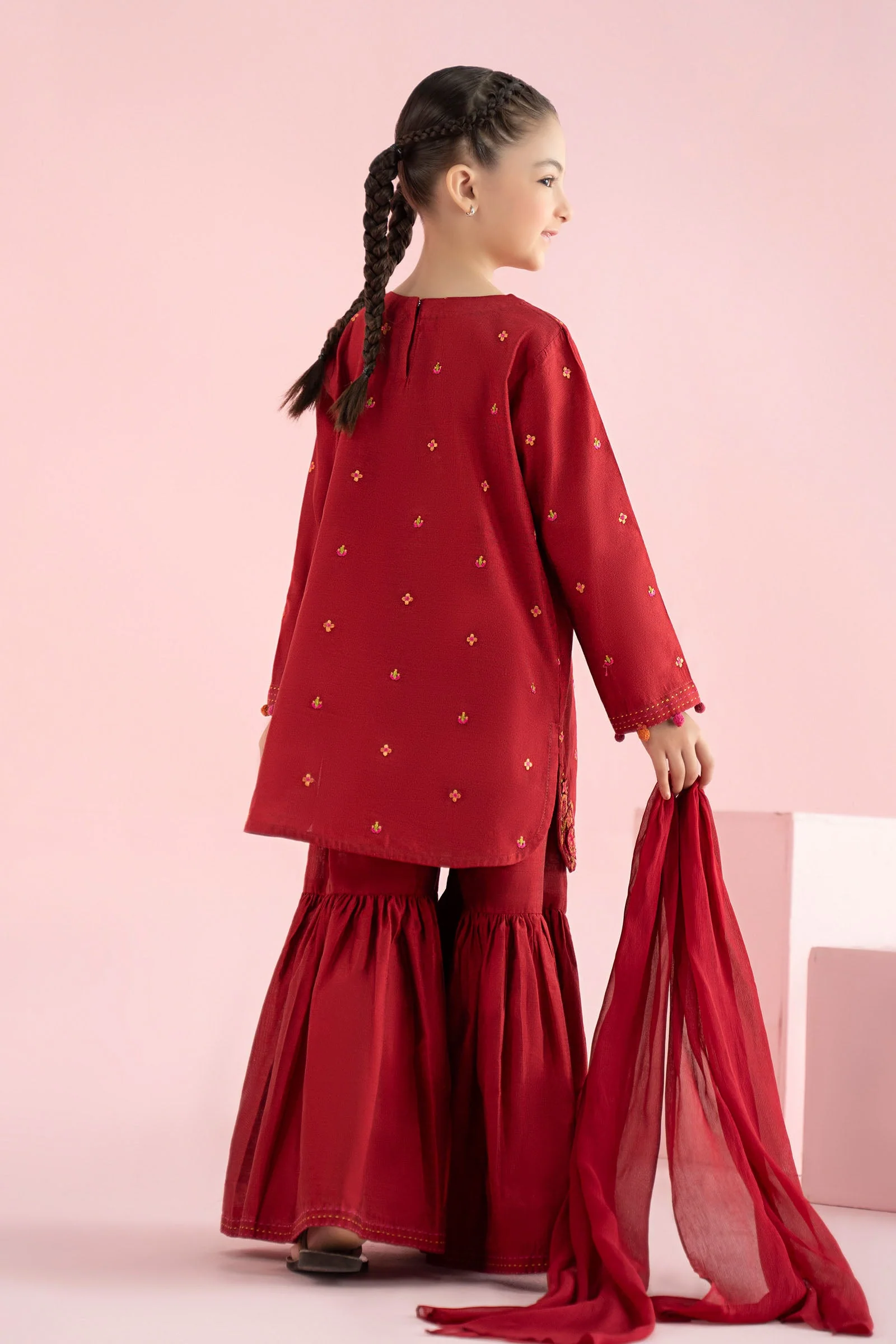 3 Piece Embroidered Cotton Silk Suit