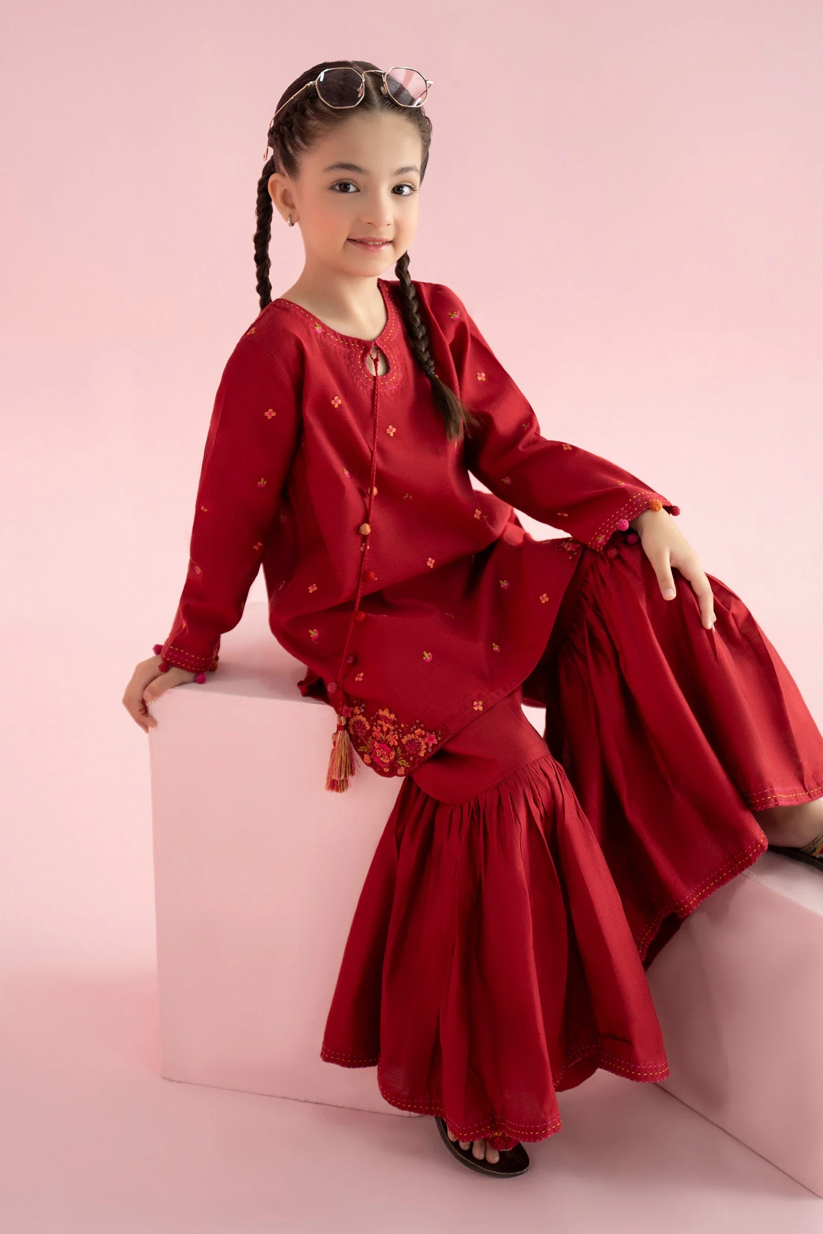 3 Piece Embroidered Cotton Silk Suit