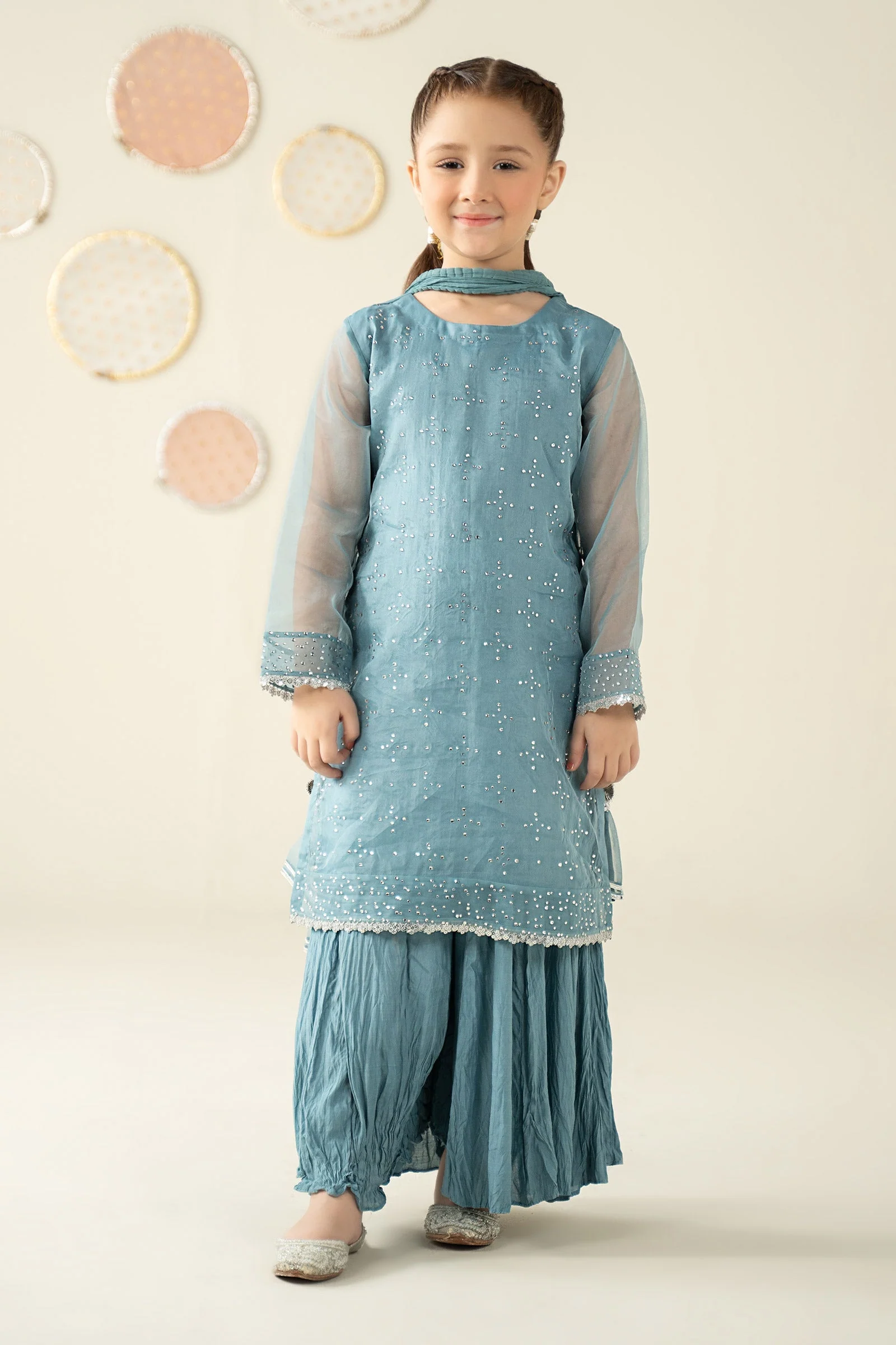 3 Piece Embellished Organza Suit