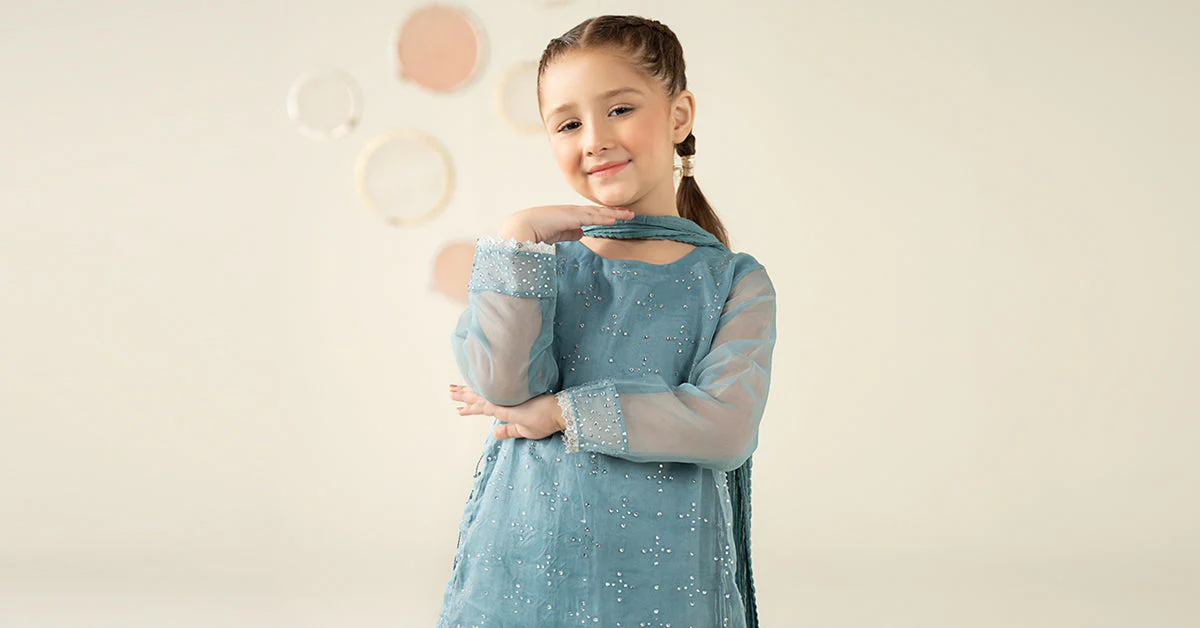 3 Piece Embellished Organza Suit