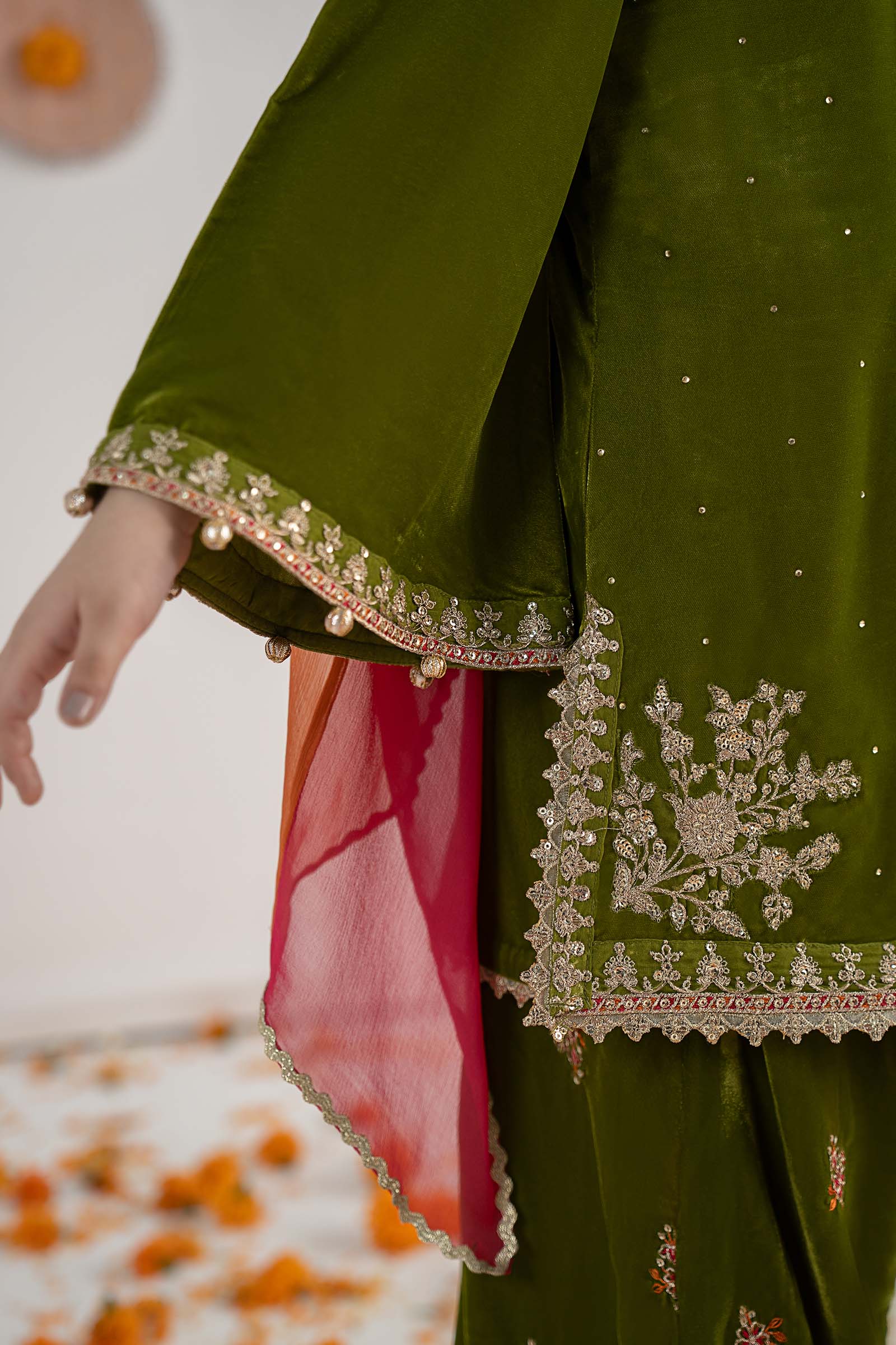 3 Piece Embroidered Velvet Suit 127 3 Piece Embroidered Velvet Suit