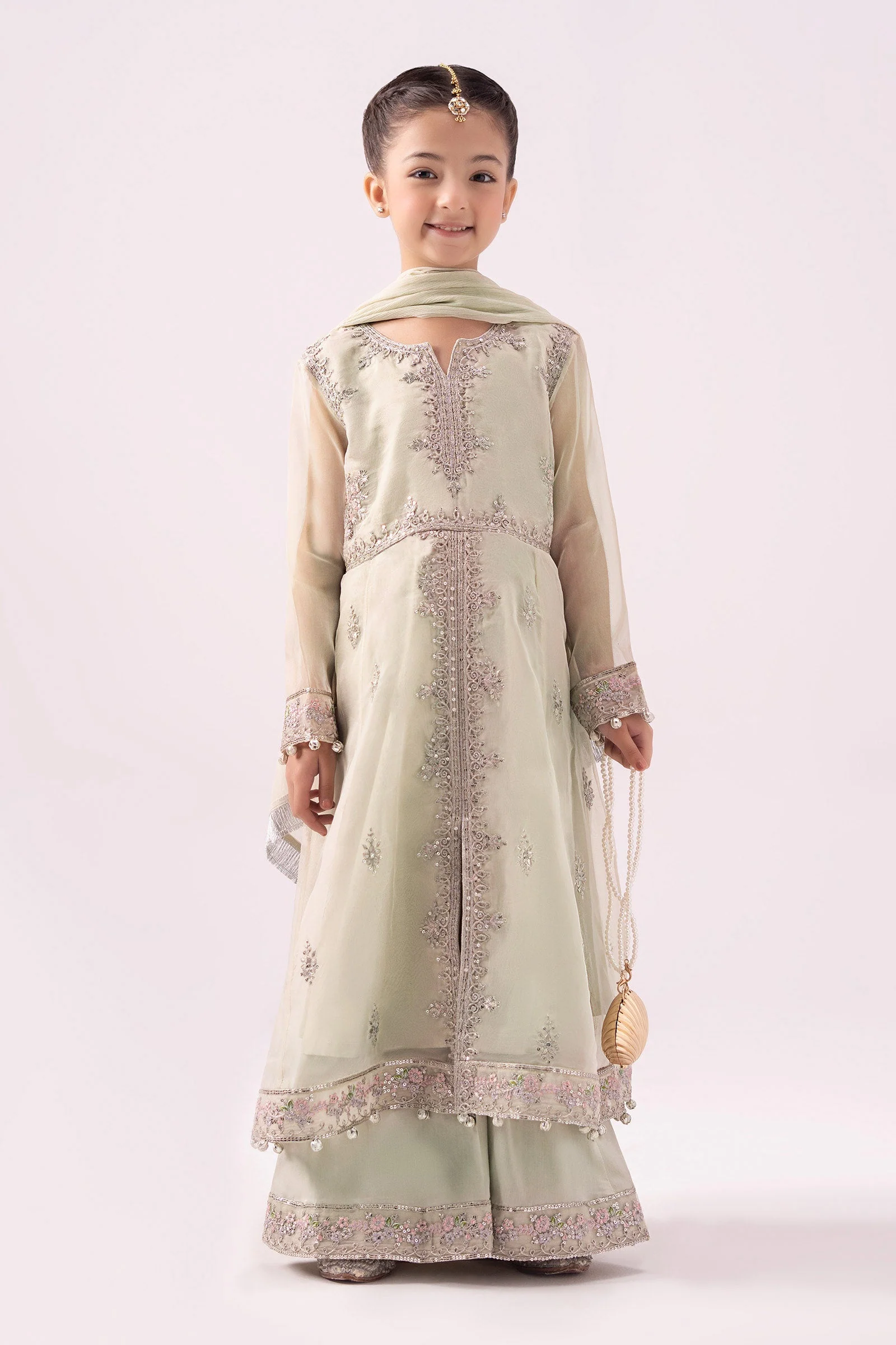 3 Piece Embroidered Organza Suit 207 3 Piece Embroidered Organza Suit