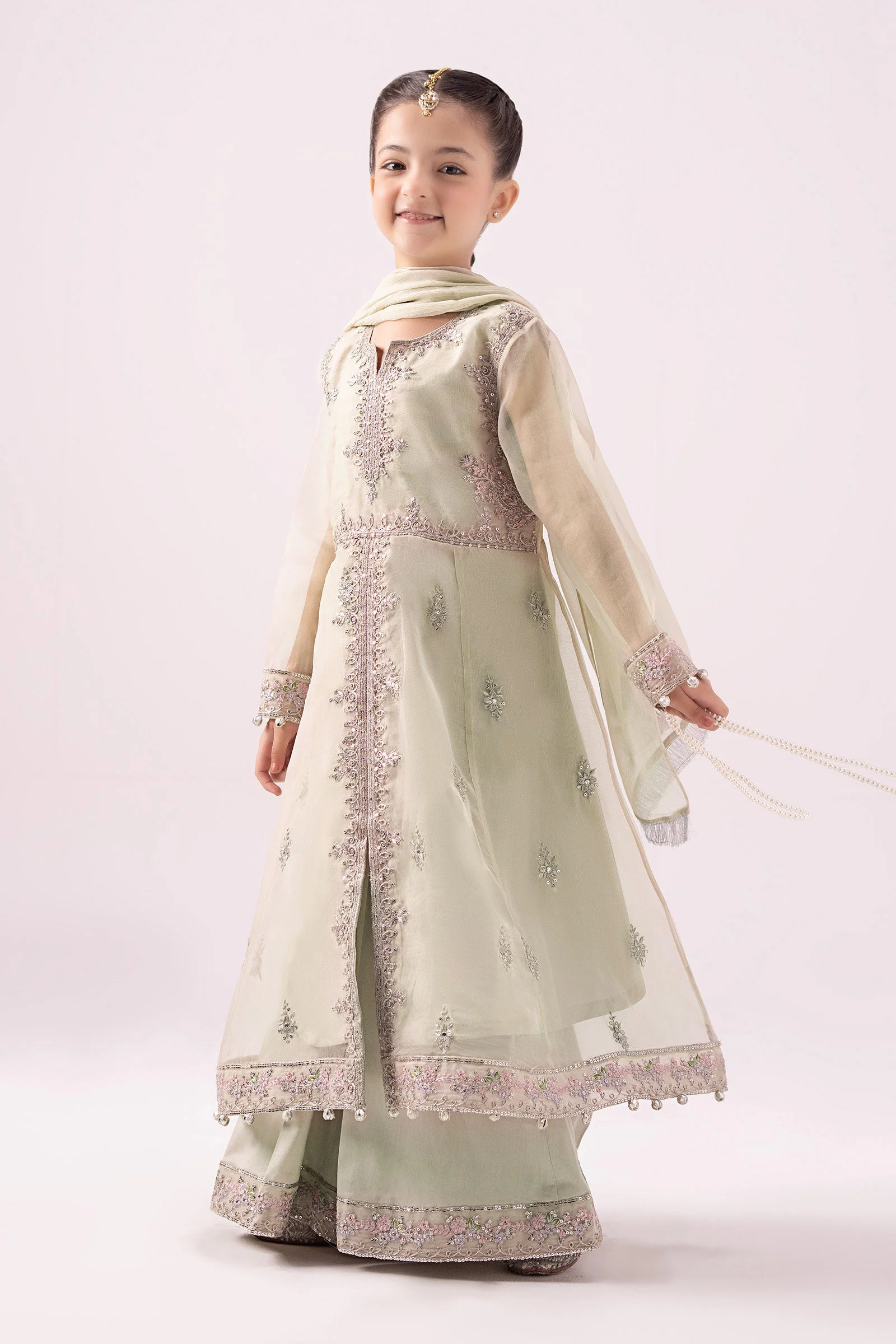 3 Piece Embroidered Organza Suit 214 3 Piece Embroidered Organza Suit