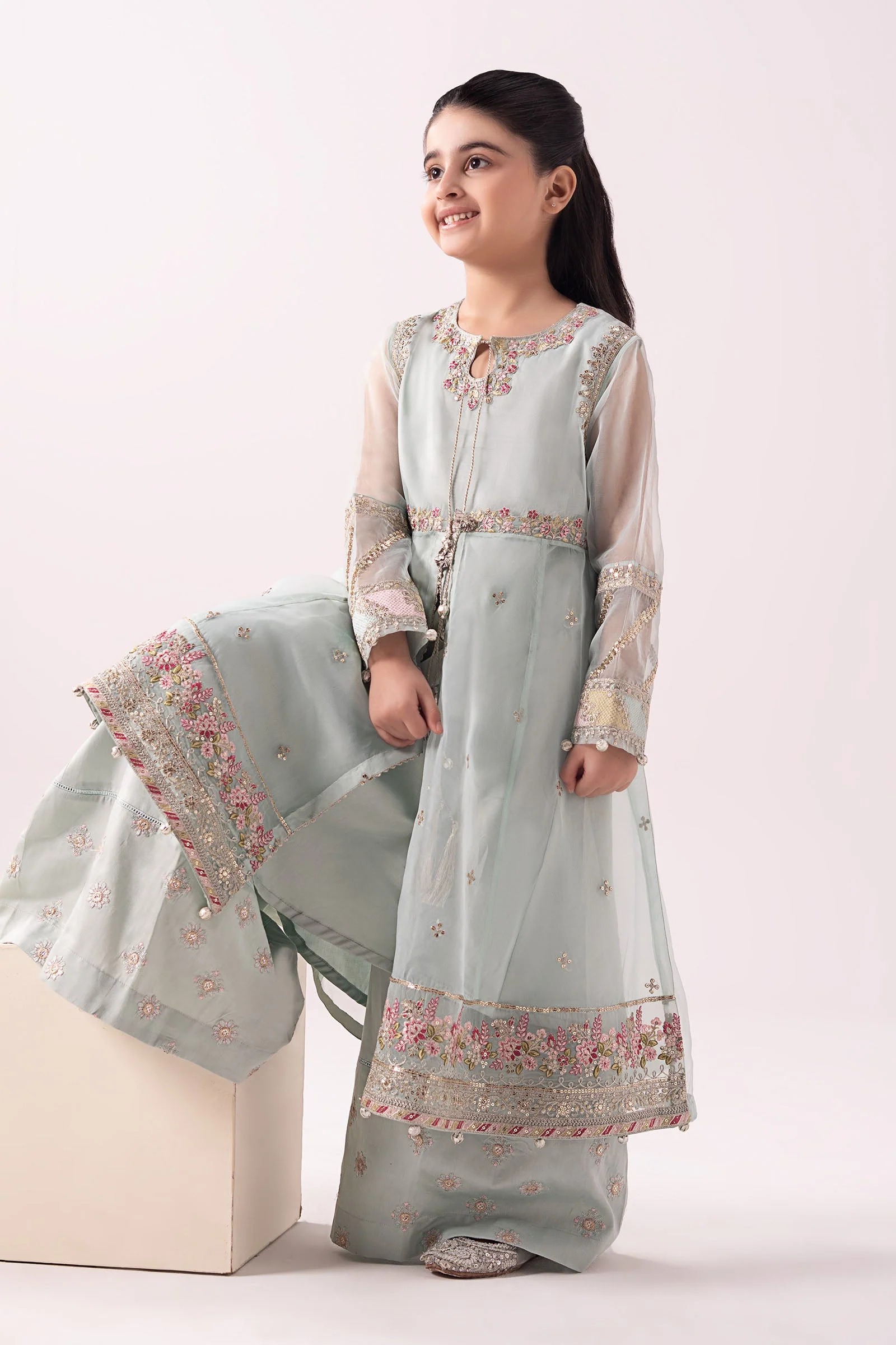 3 Piece Embroidered Organza Suit 203 3 Piece Embroidered Organza Suit