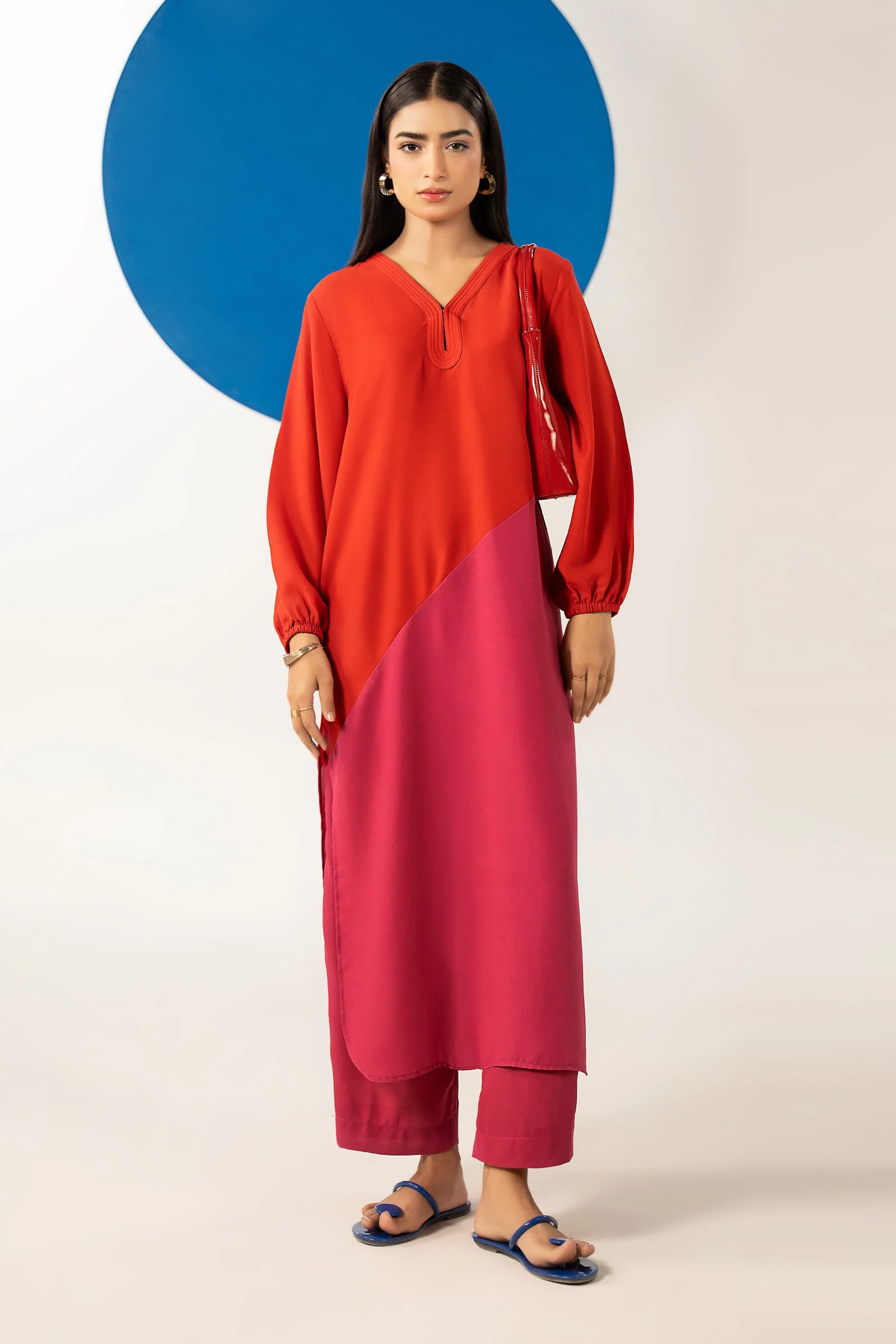 2 Pc Dyed Georgette Suit