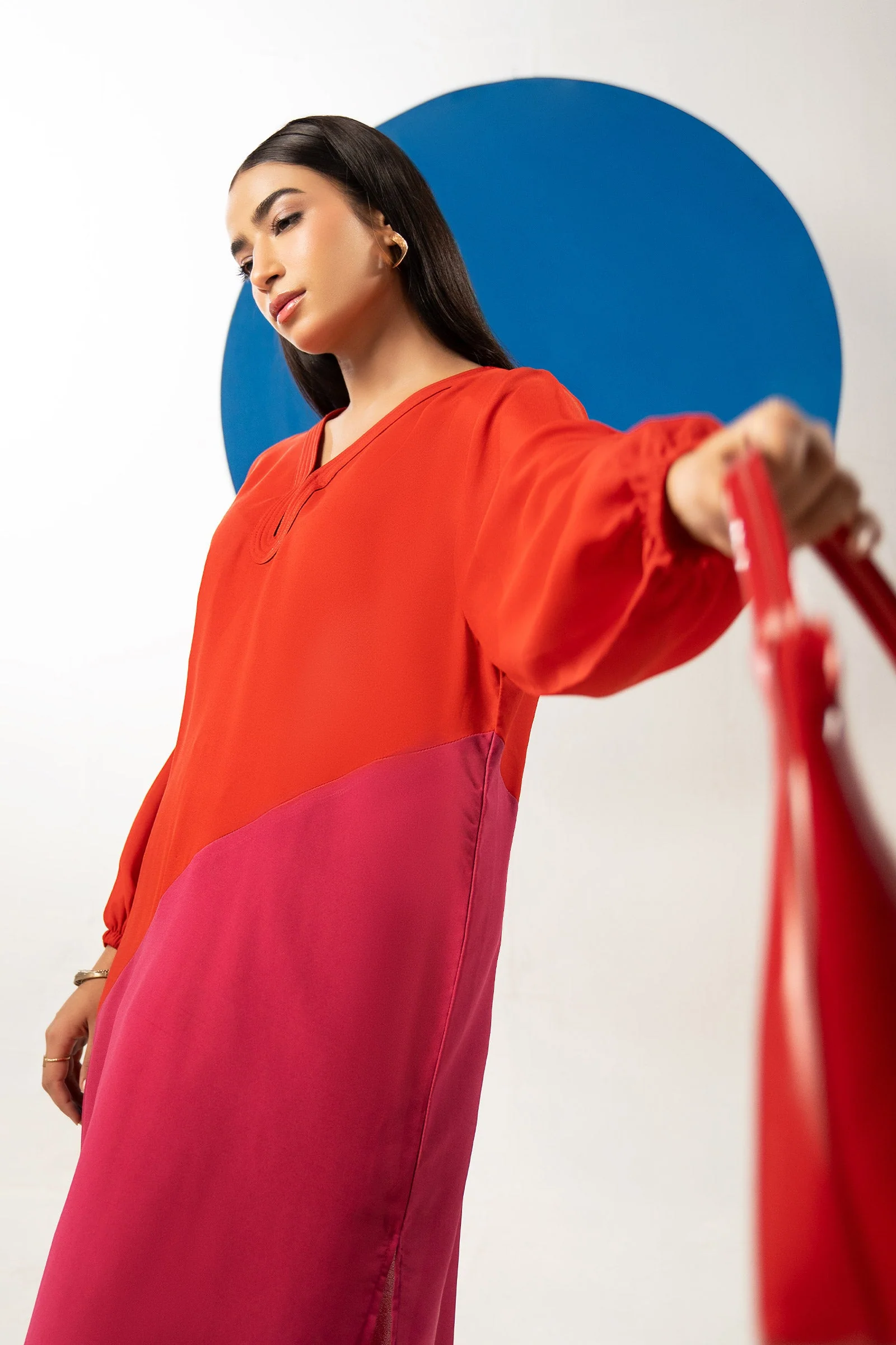 2 Pc Dyed Georgette Suit