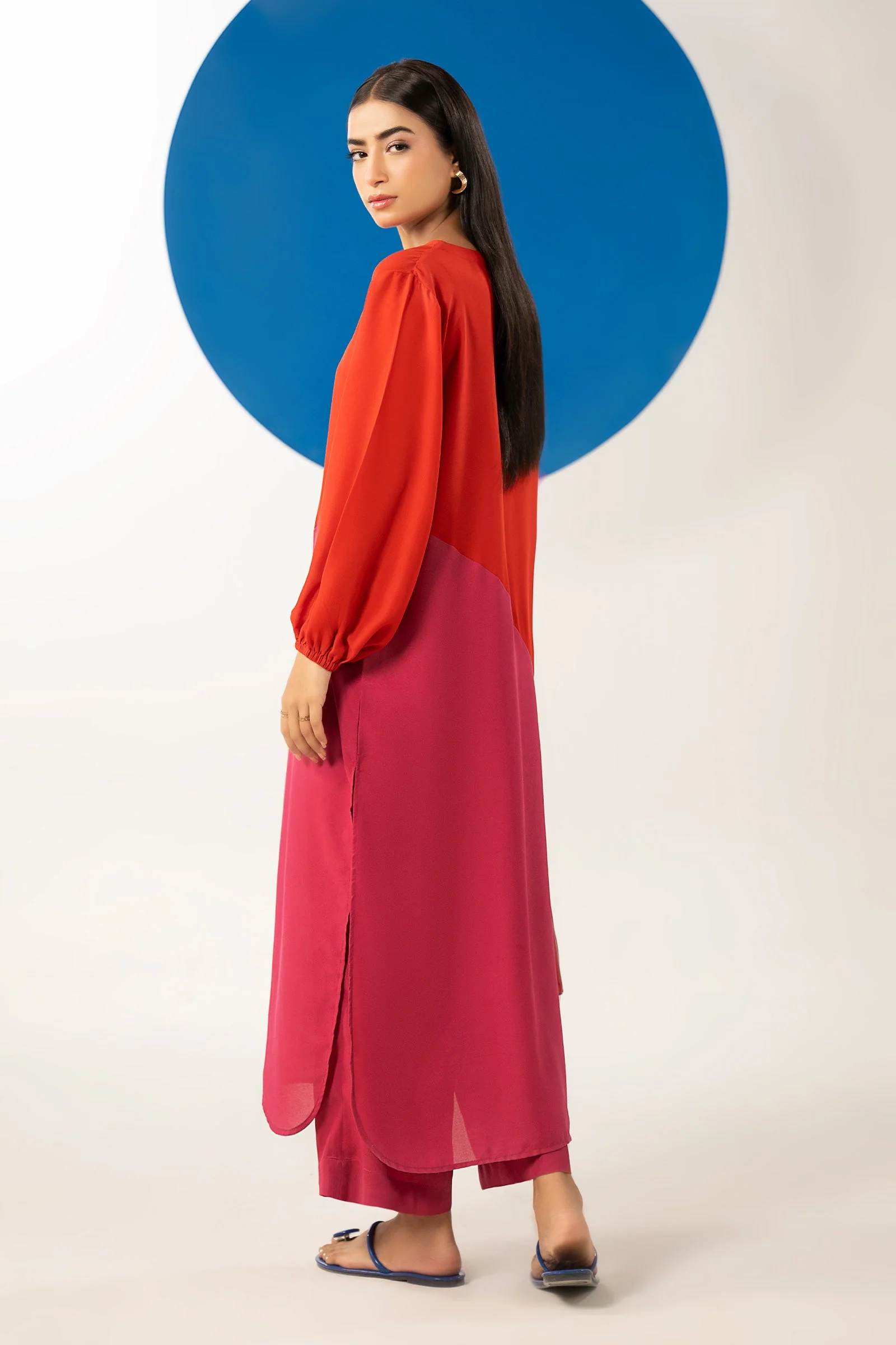 2 Pc Dyed Georgette Suit