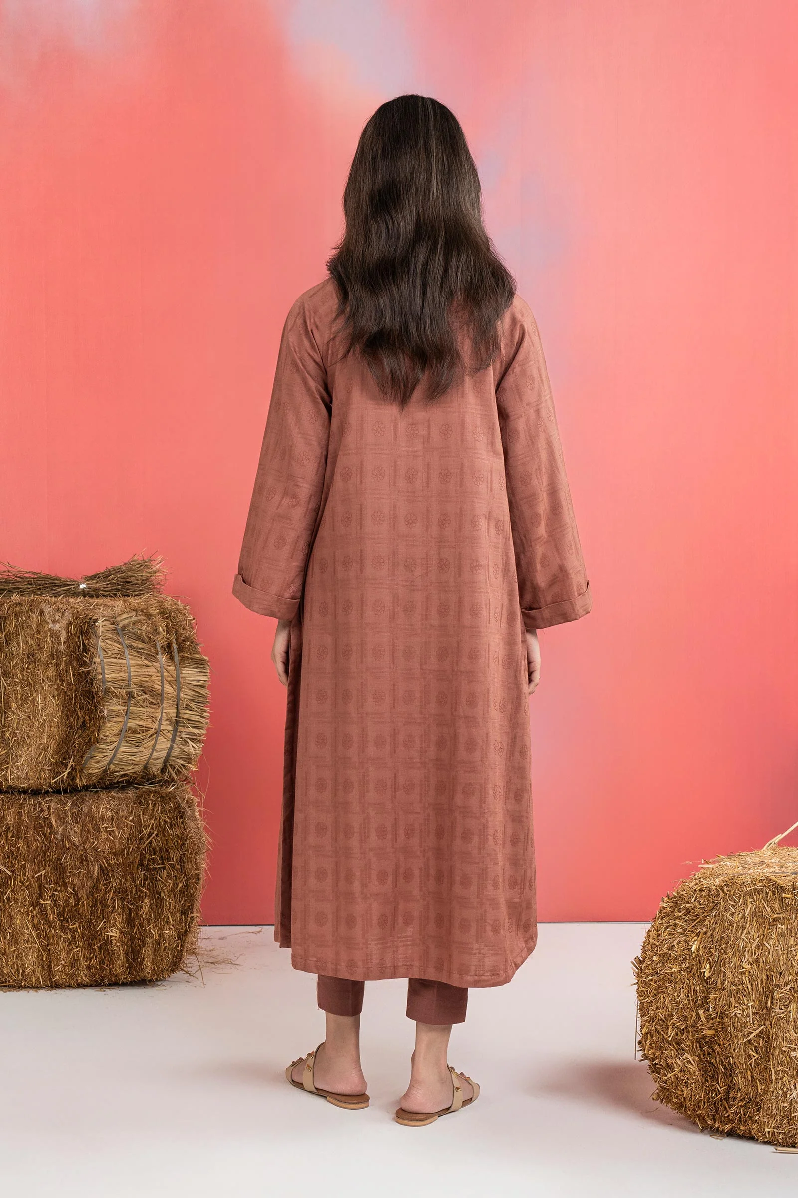 2 Pc Dyed Khaddar Jacquard Suit