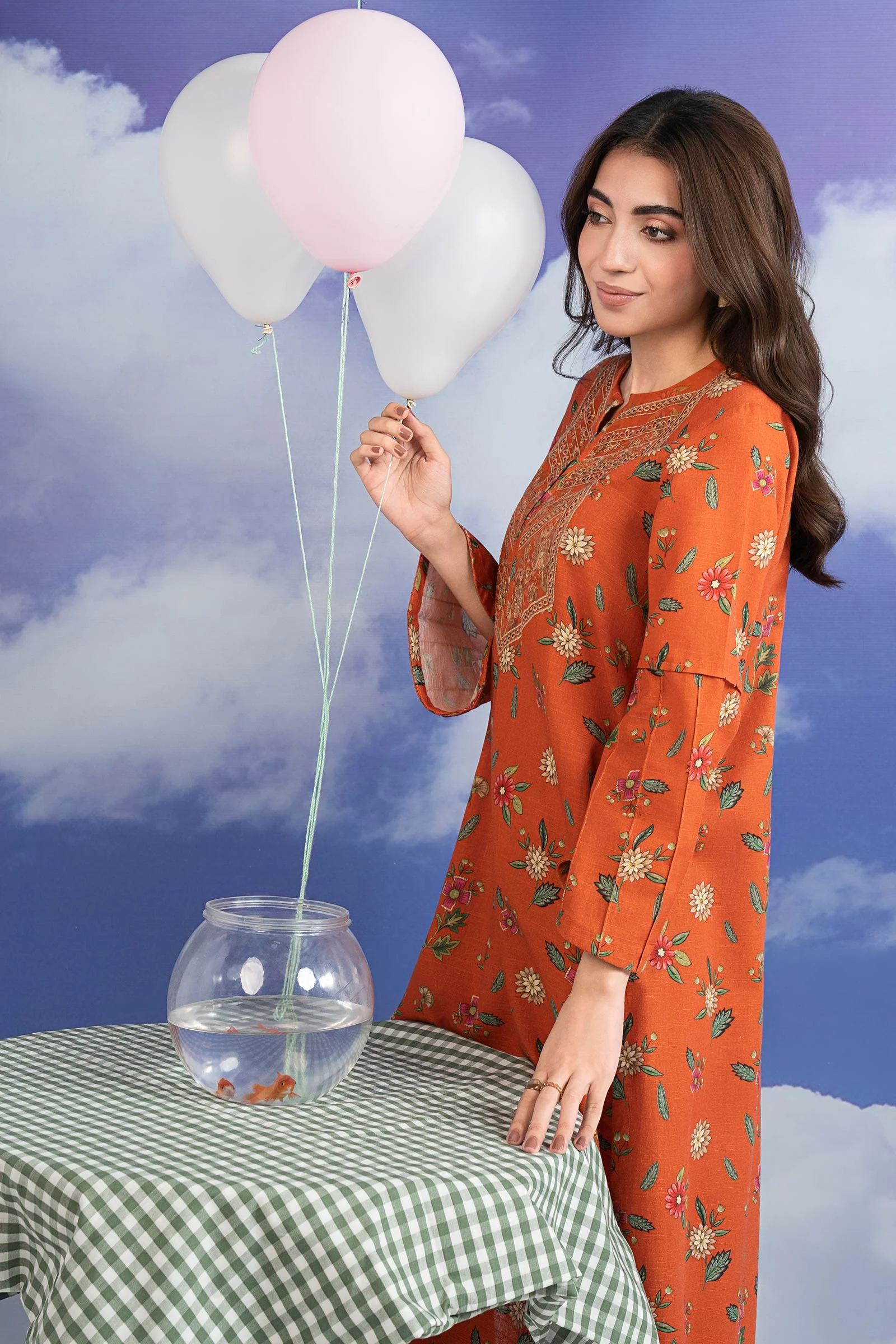 3 Pc Embroidered Khaddar Suit