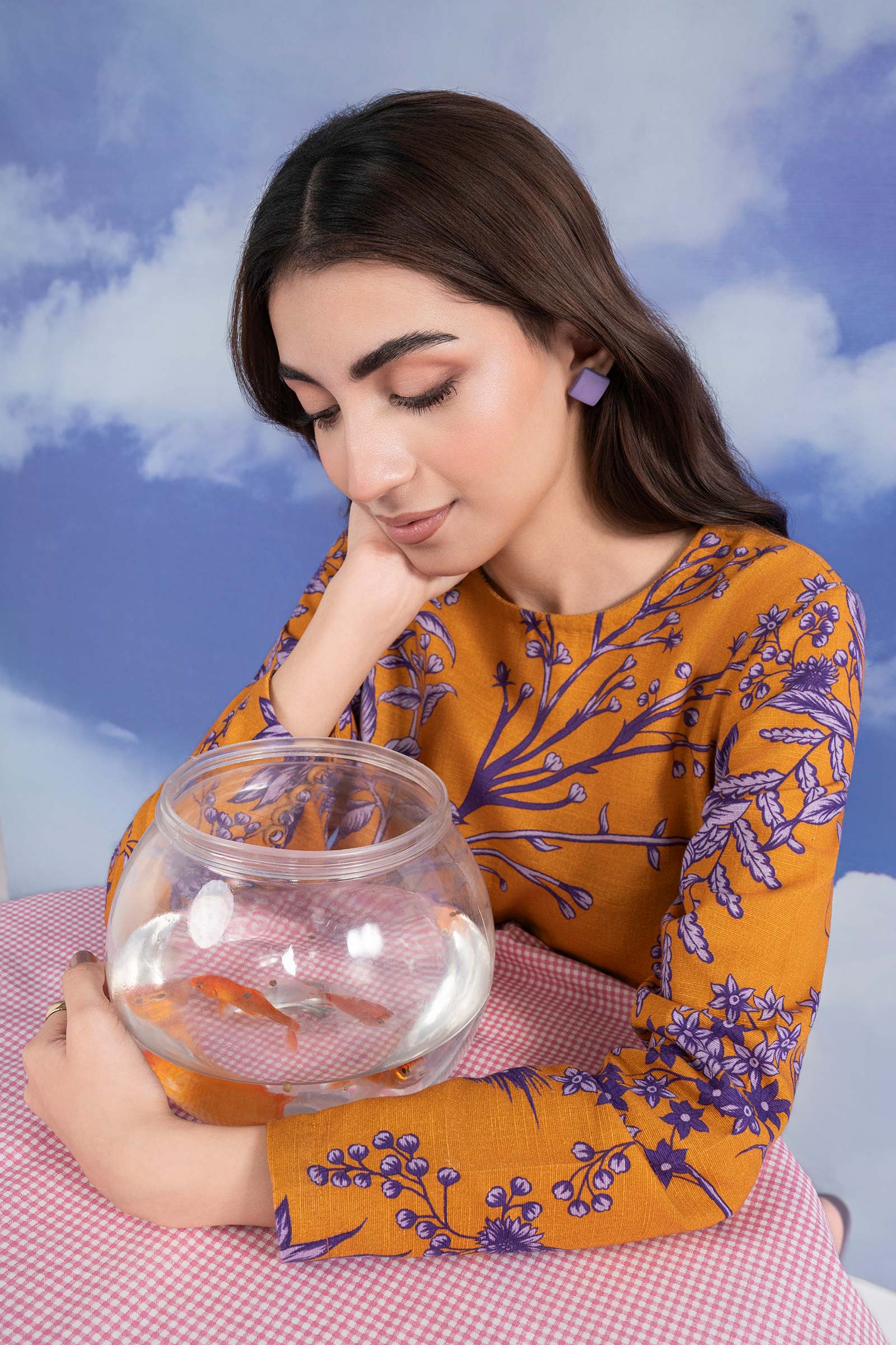 3 Pc Printed Khaddar Suit