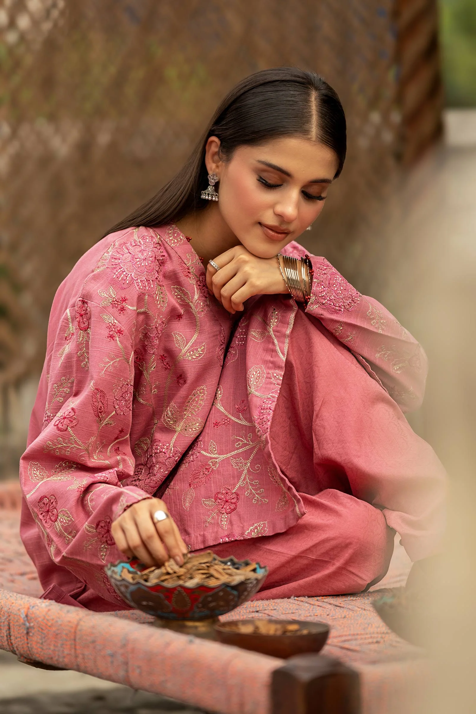 Embroidered Cotton Dobby Shirt