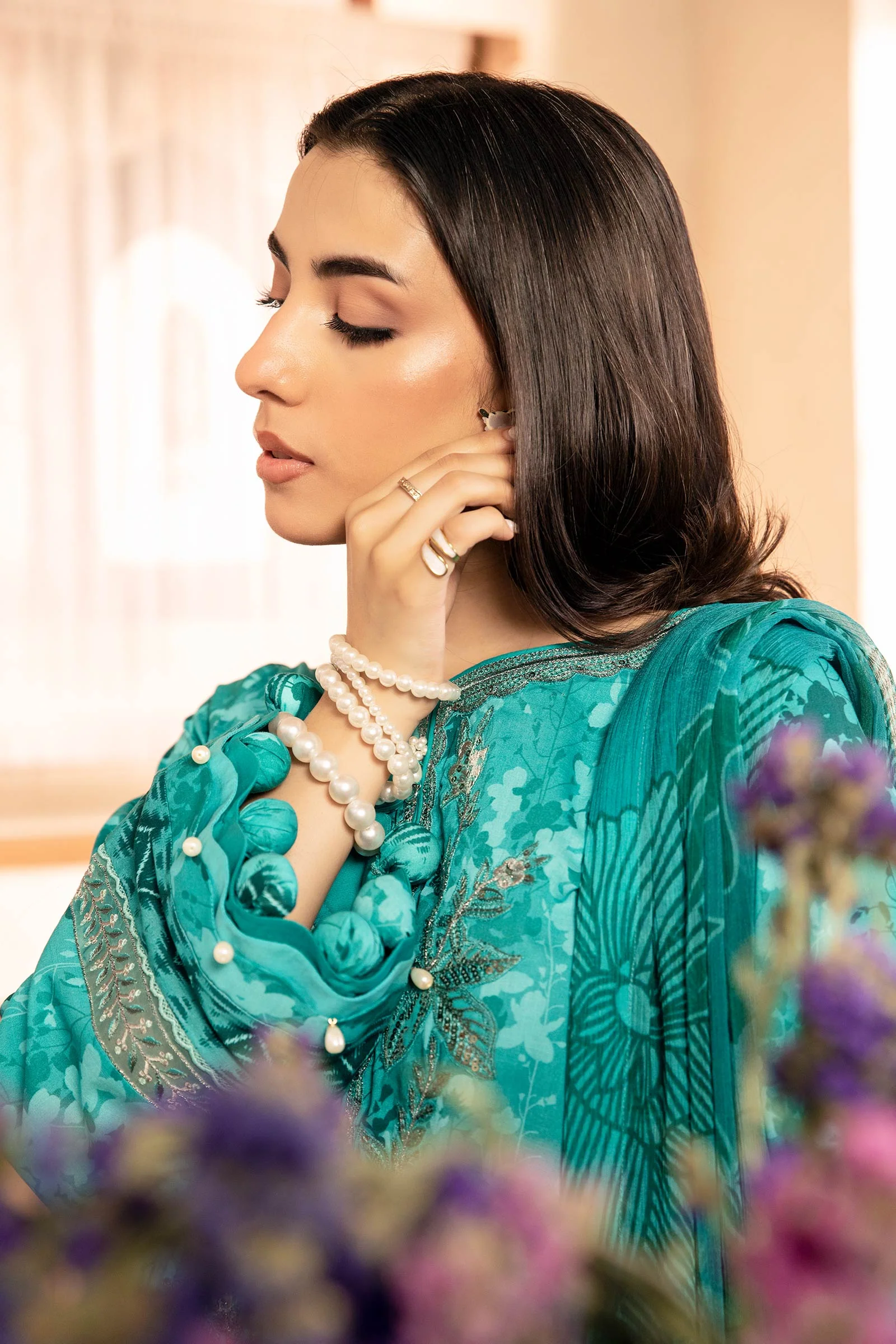 3 Pc Unstitched Embroidered Slub Lawn Suit | MB-CUS25-910A