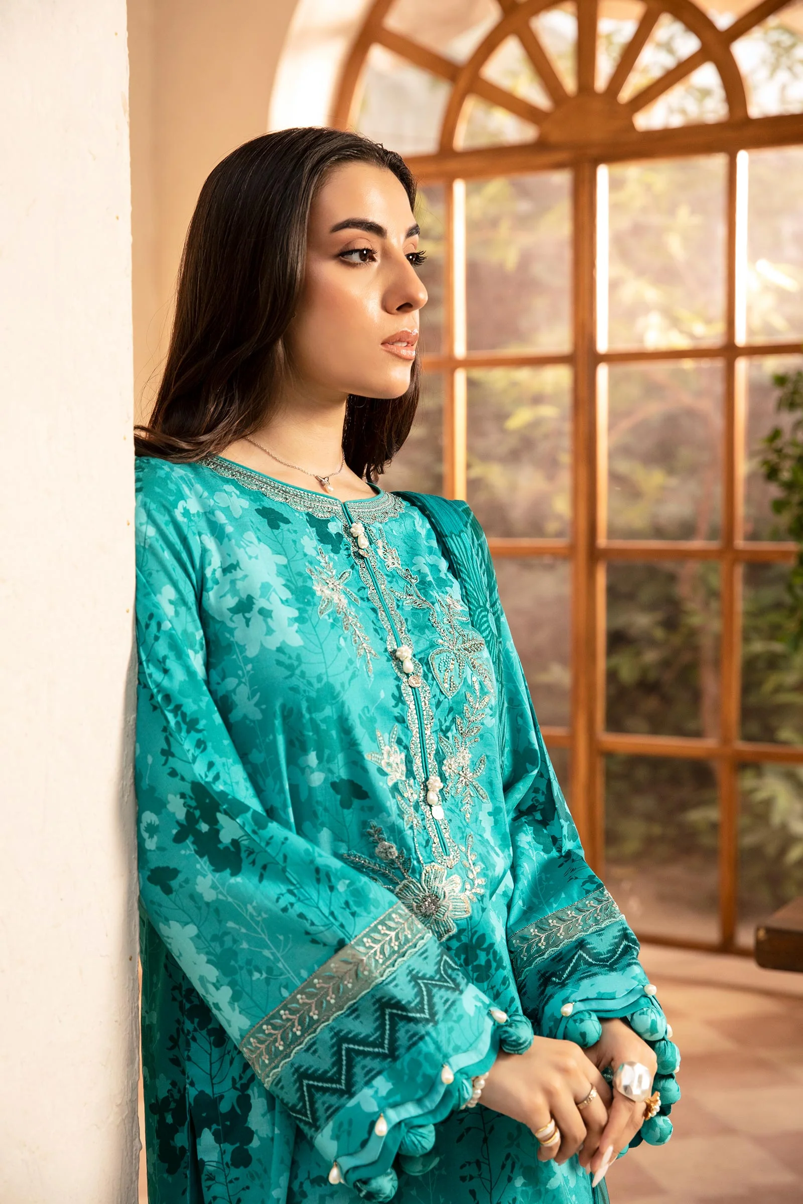 3 Pc Unstitched Embroidered Slub Lawn Suit | MB-CUS25-910A