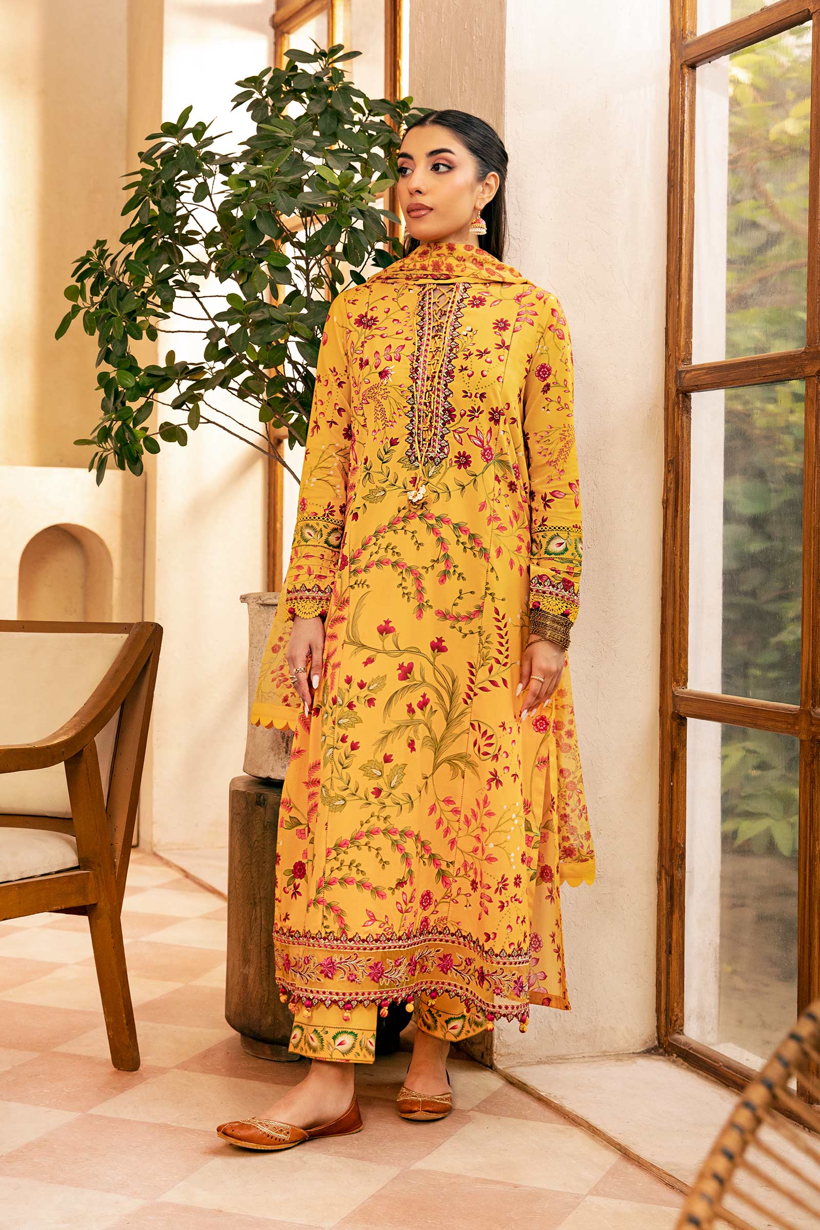 3 Pc Unstitched Embroidered Slub Lawn Suit | MB-CUS25-912A