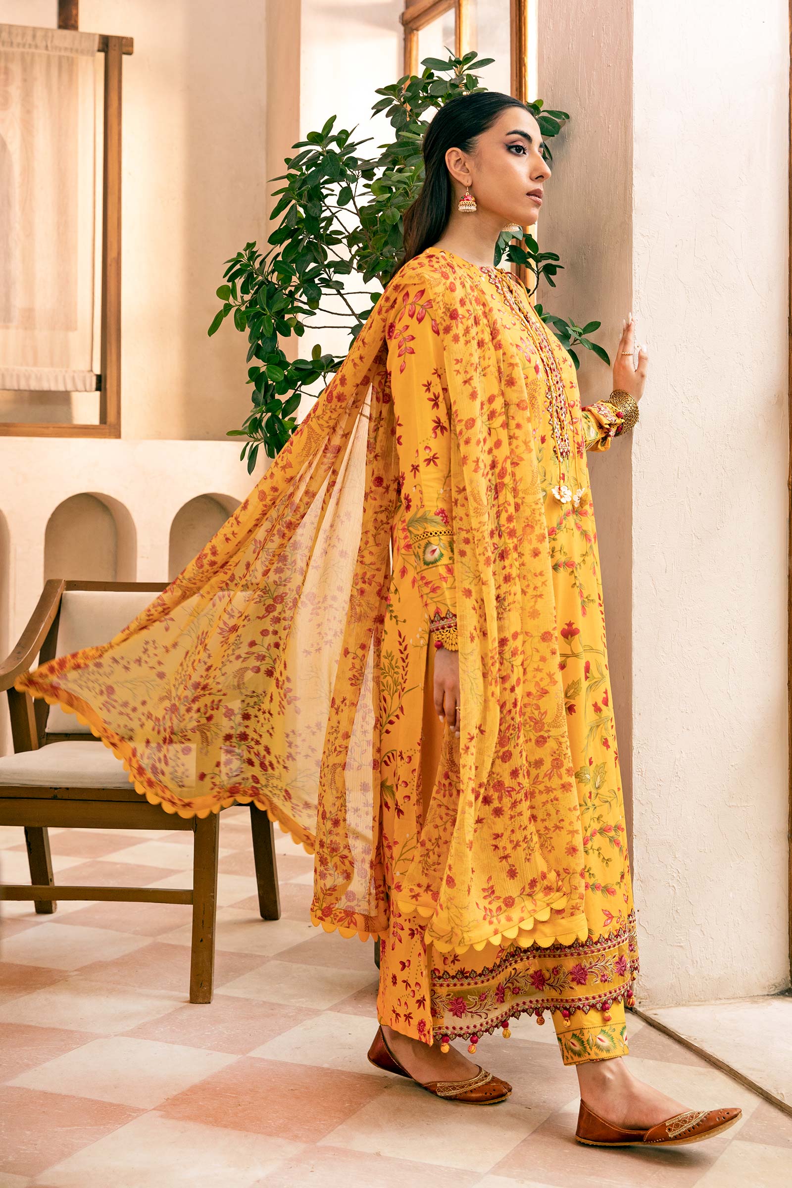 3 Pc Unstitched Embroidered Slub Lawn Suit | MB-CUS25-912A