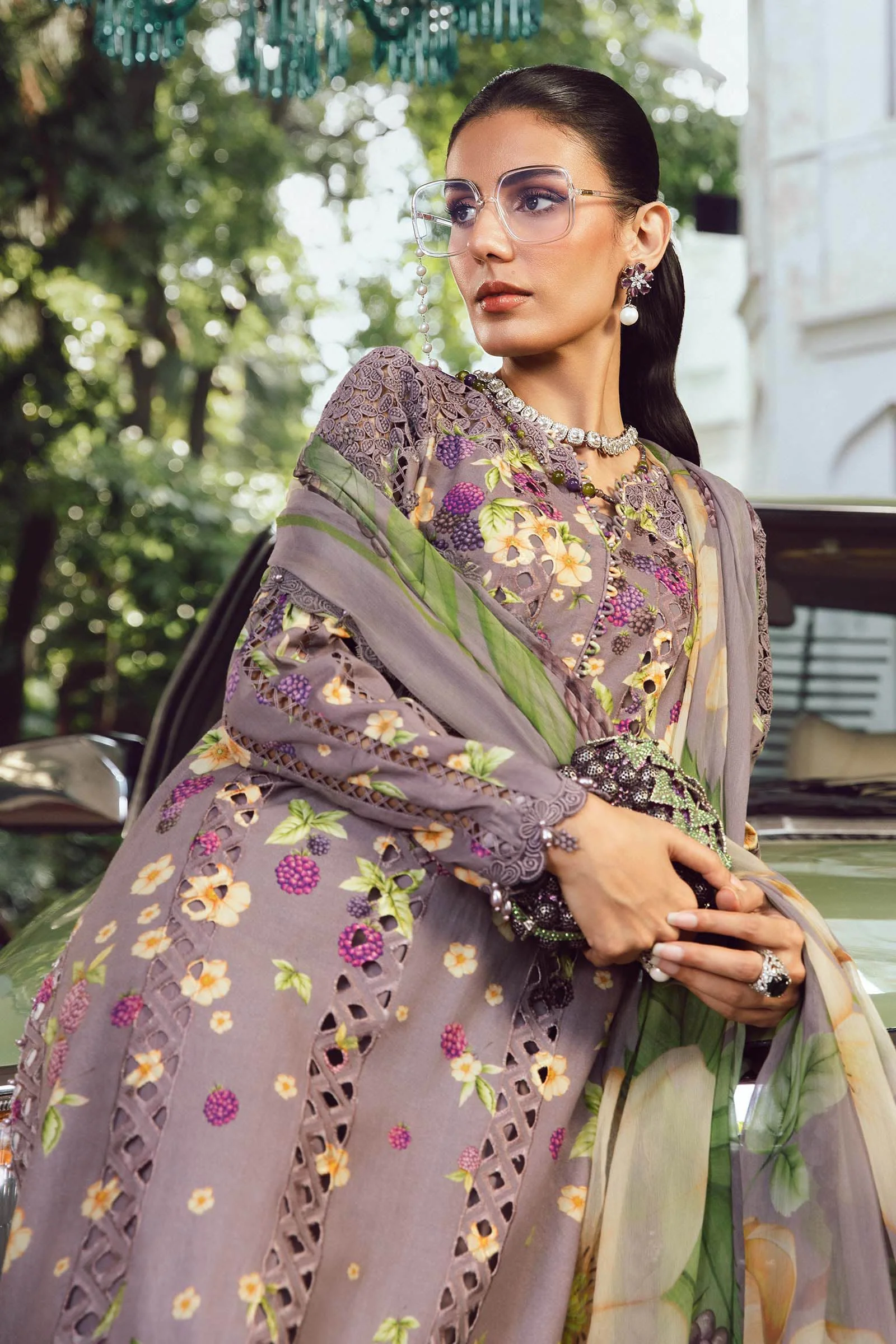 3 Piece Unstitched Embroidered Cambric Suit | MPT-2706-B