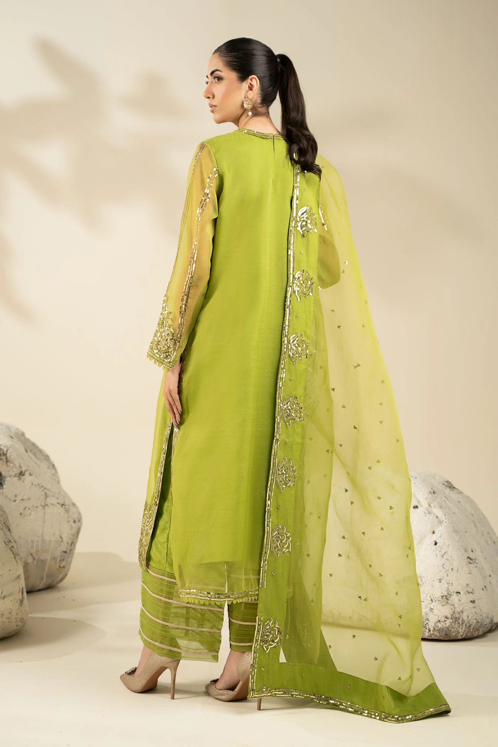 3 Piece Embroidered Organza Suit 178 3 Piece Embroidered Organza Suit