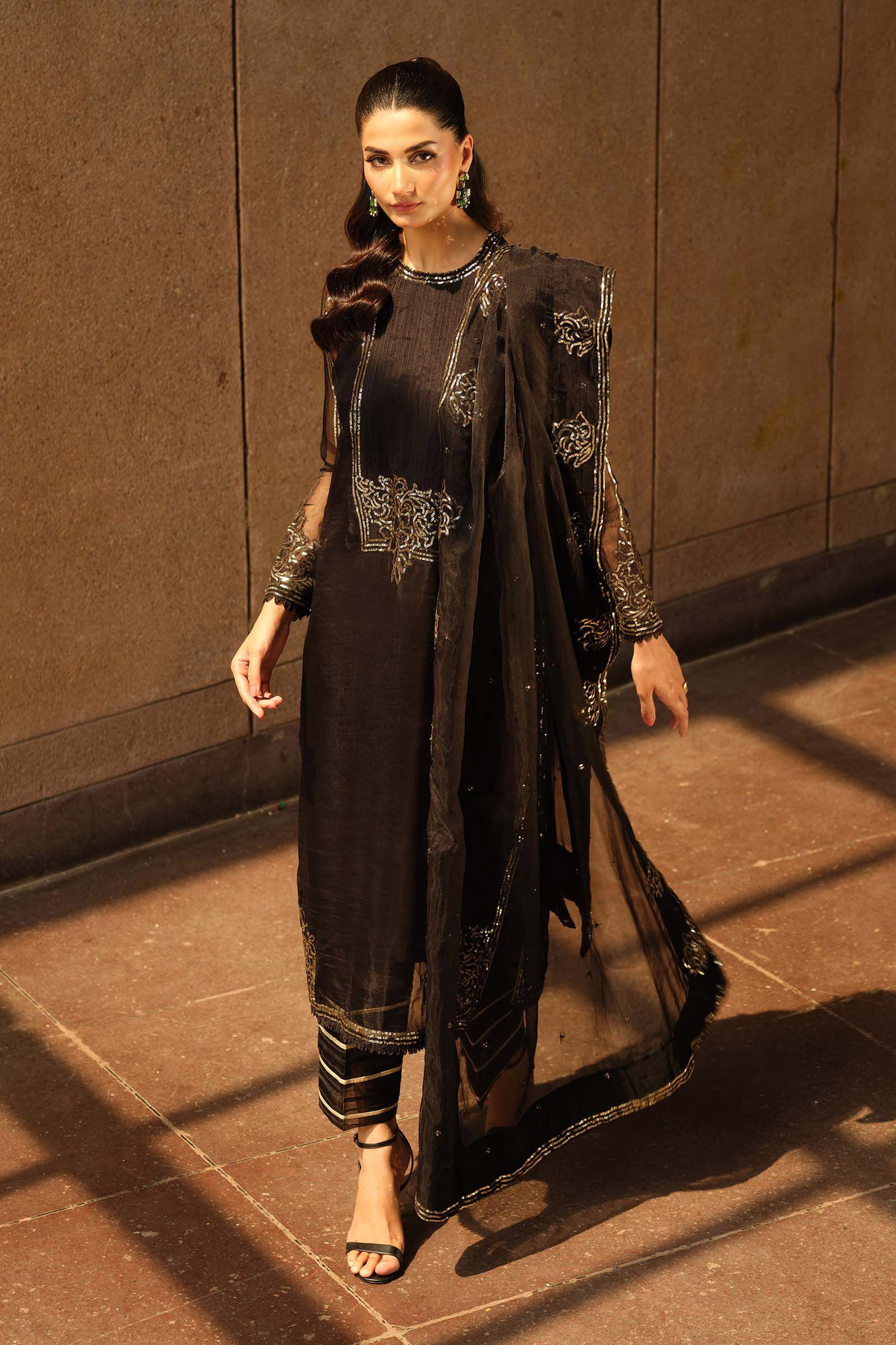 3 Piece Embroidered Organza Suit 168 3 Piece Embroidered Organza Suit