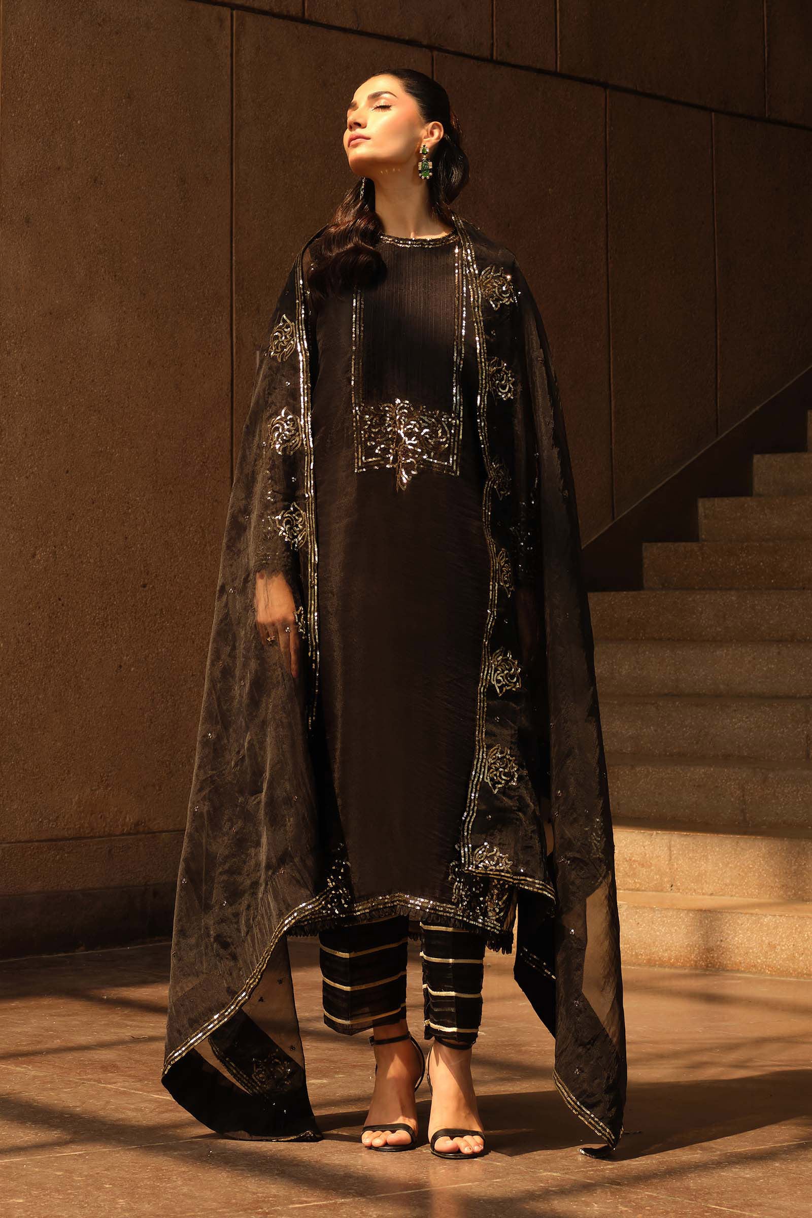 3 Piece Embroidered Organza Suit 169 3 Piece Embroidered Organza Suit