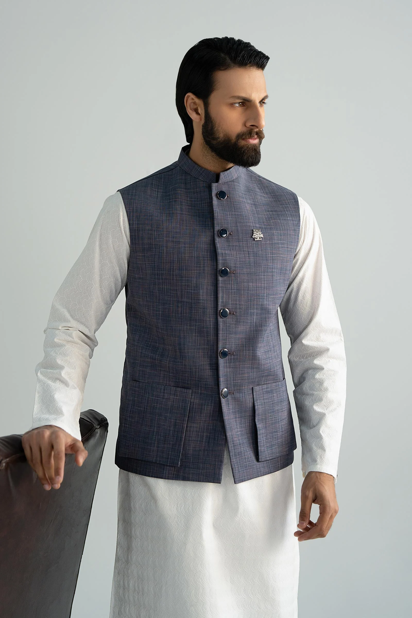 Blended Indigo Waistcoat