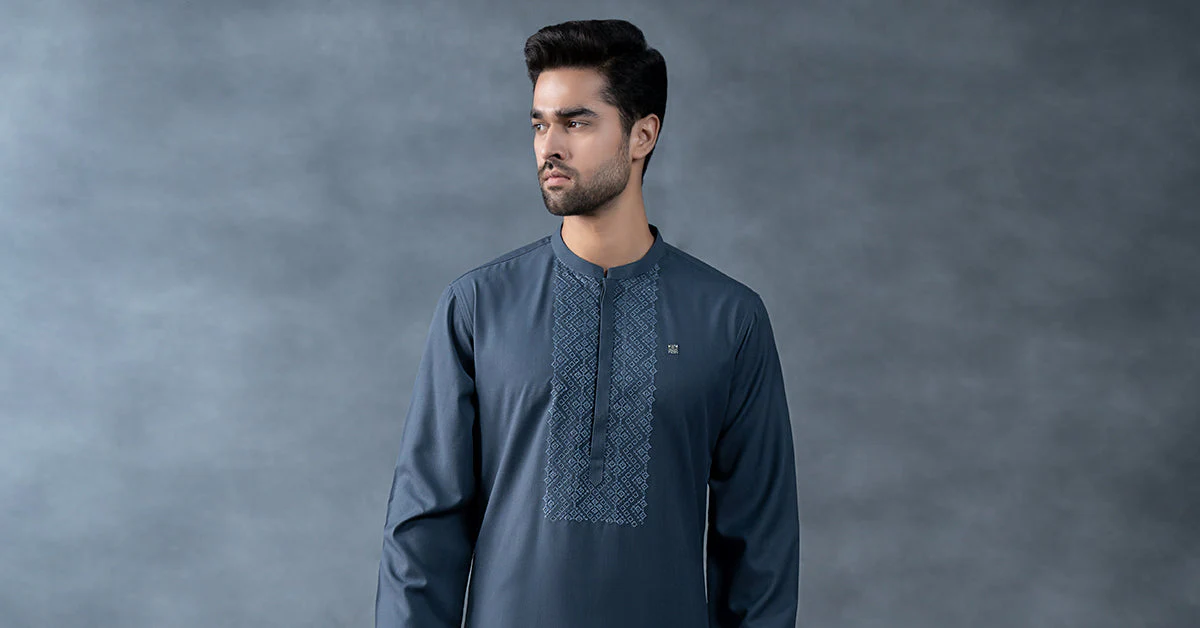 Embroidered Blended Kurta