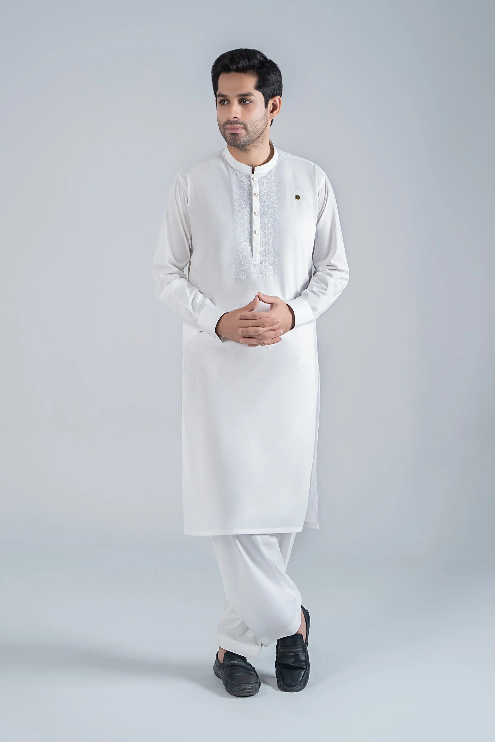 2 Piece Embroidered Cotton Suit