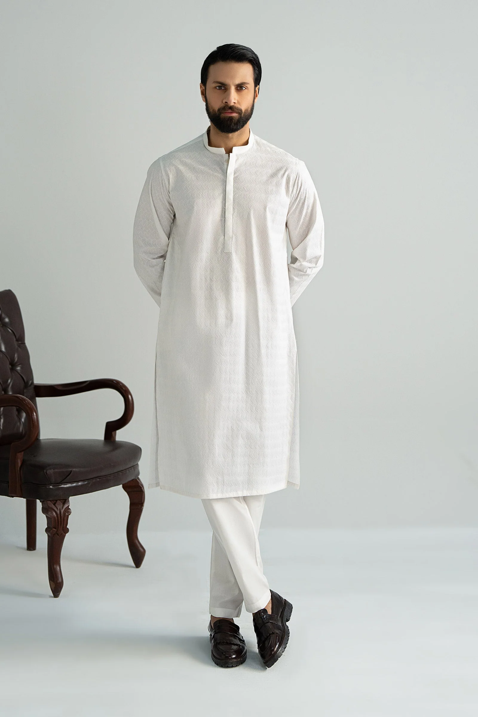 Embroidered Cotton Kurta