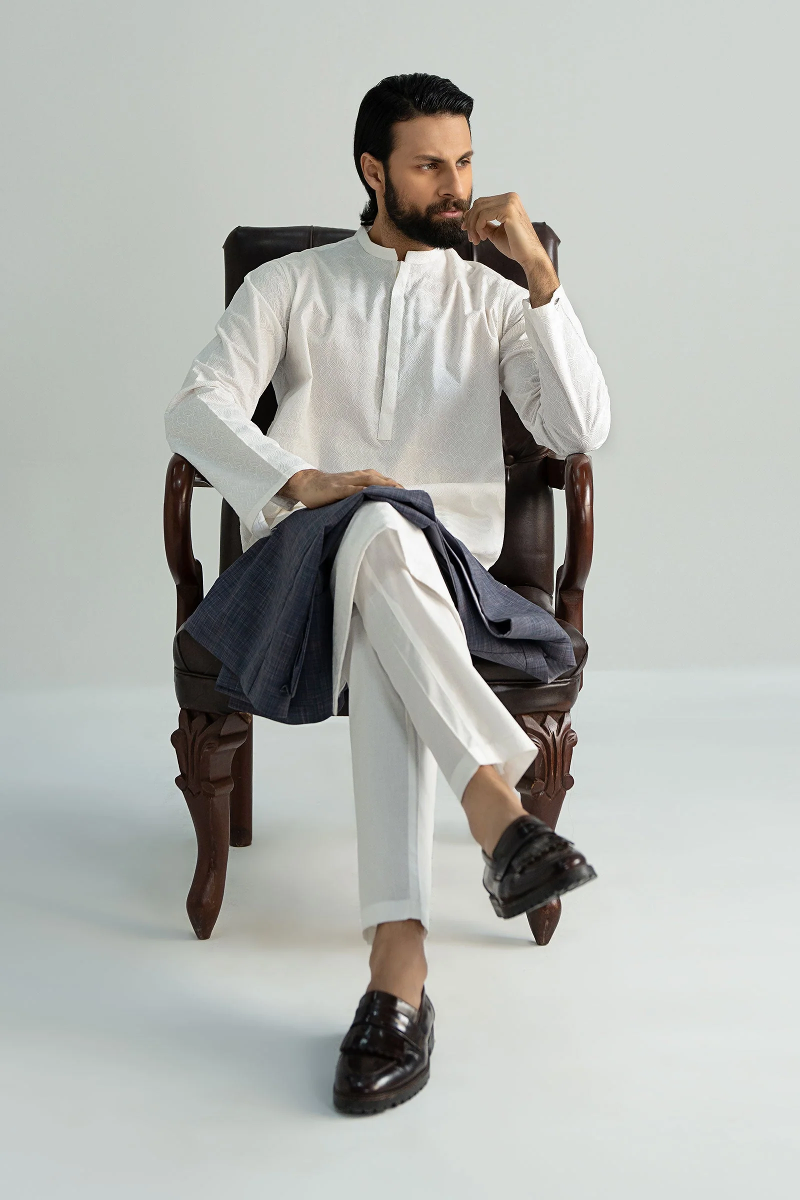 Embroidered Cotton Kurta