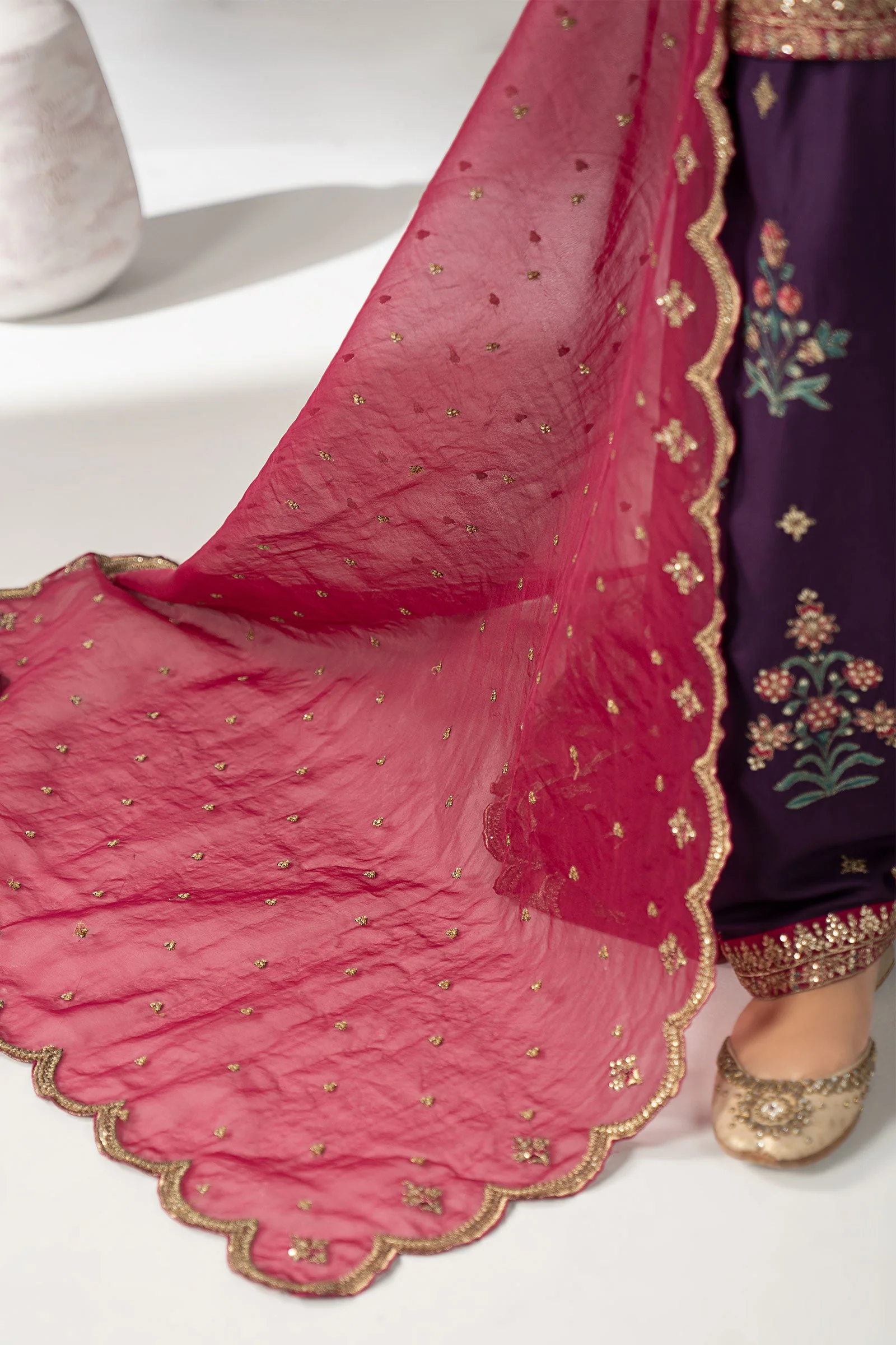 3 Piece Embroidered Linen Suit