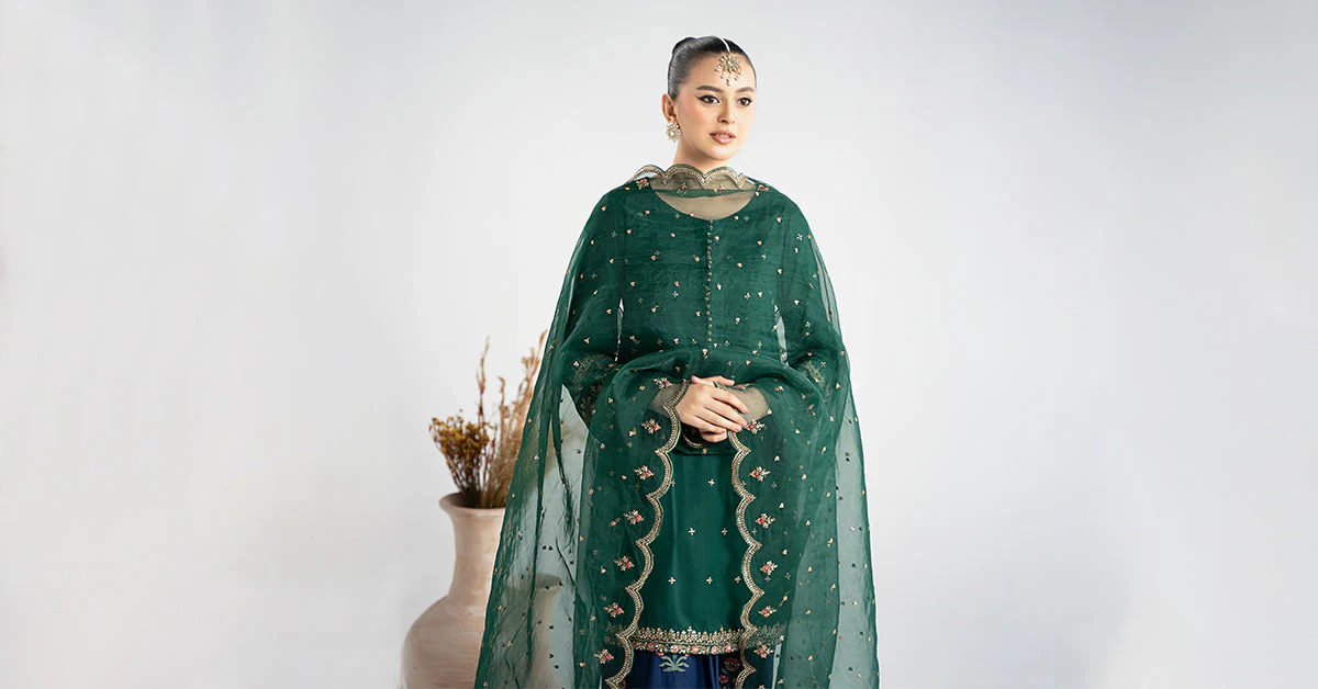 3 Piece Embroidered Linen Suit