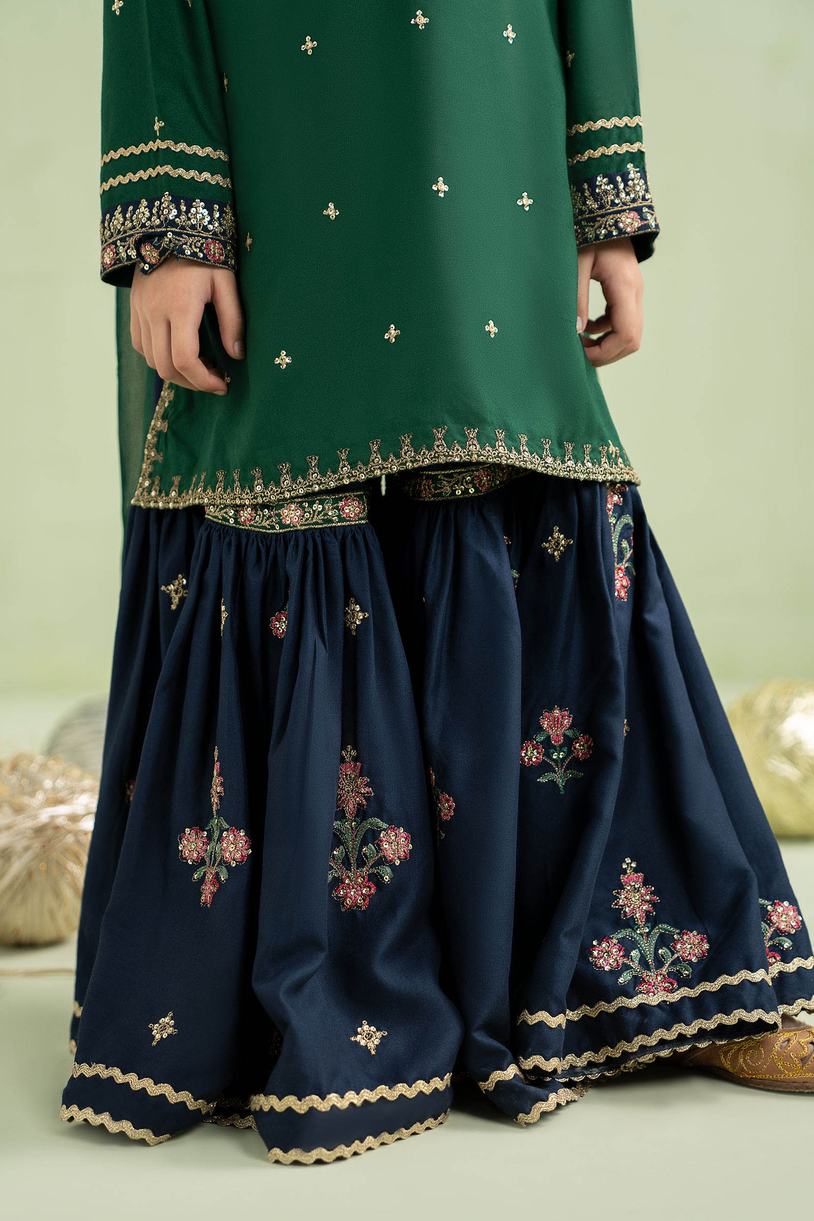 3 Piece Embroidered Linen Suit