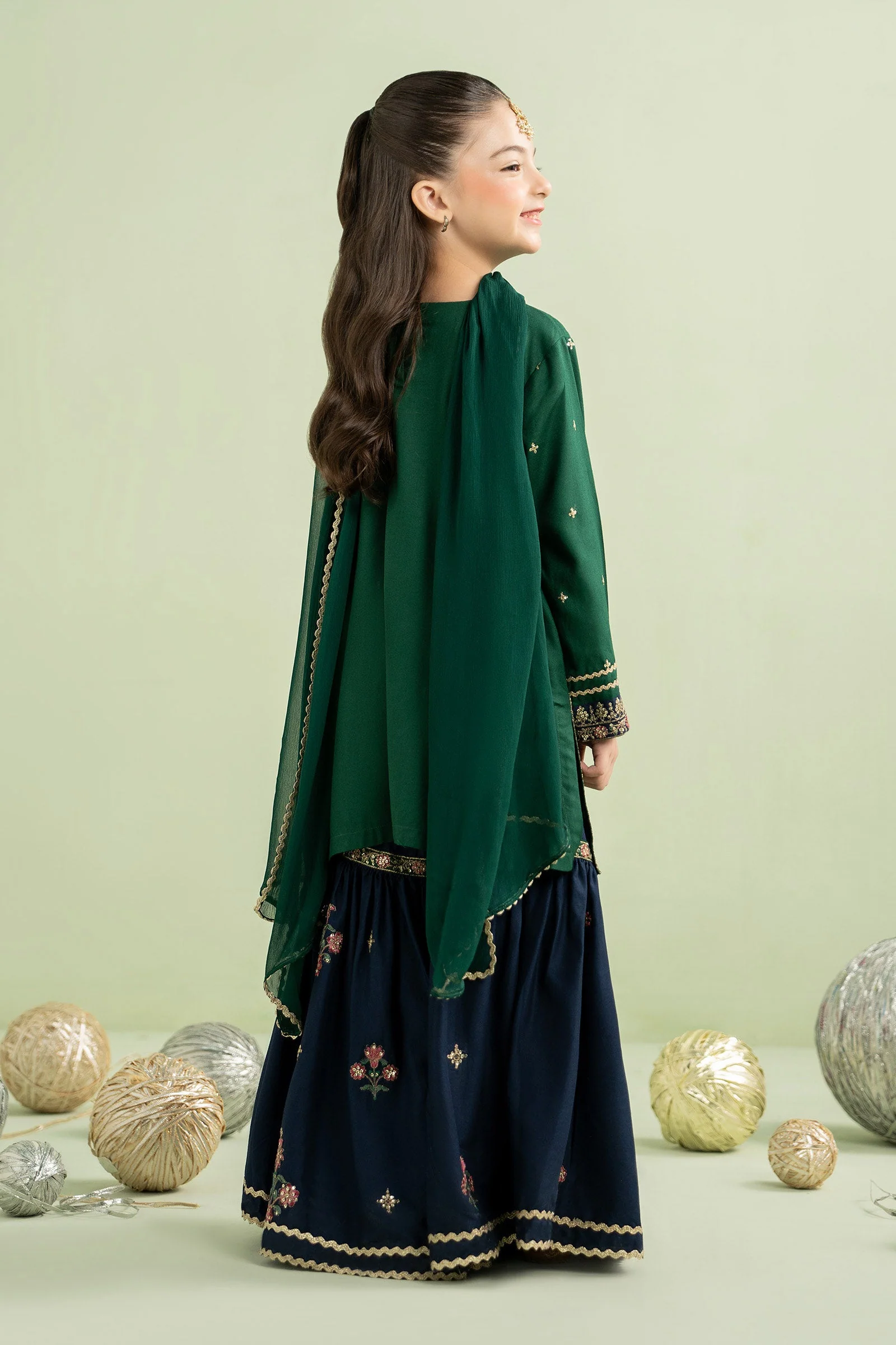 3 Piece Embroidered Linen Suit