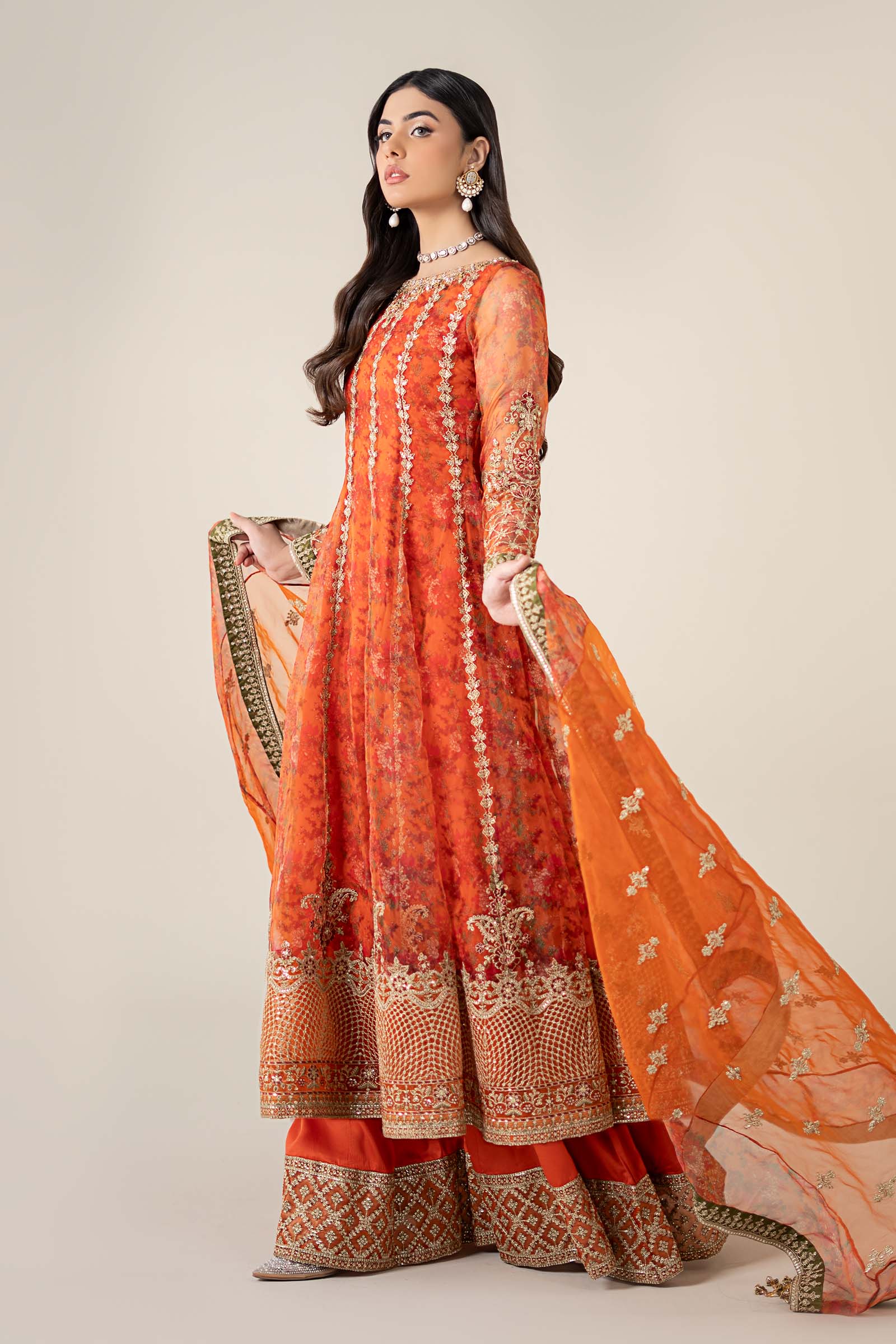 3 Piece Embroidered Organza Suit 163 3 Piece Embroidered Organza Suit