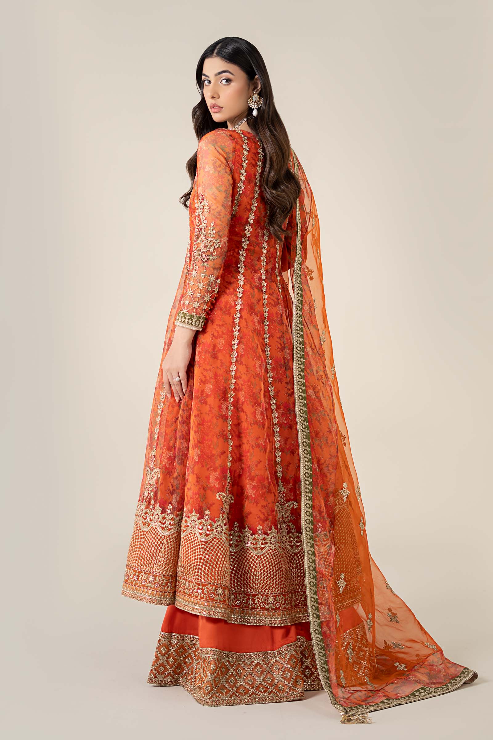 3 Piece Embroidered Organza Suit 166 3 Piece Embroidered Organza Suit