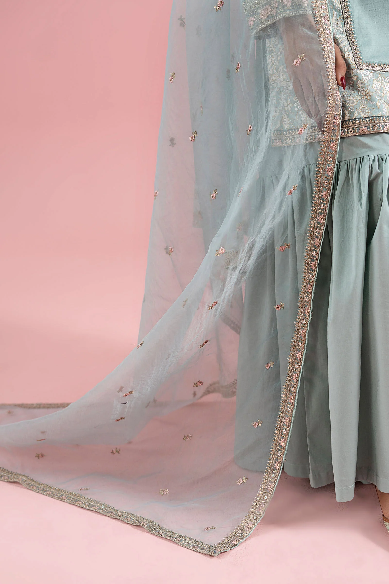 3 Piece Embroidered Dobby Suit