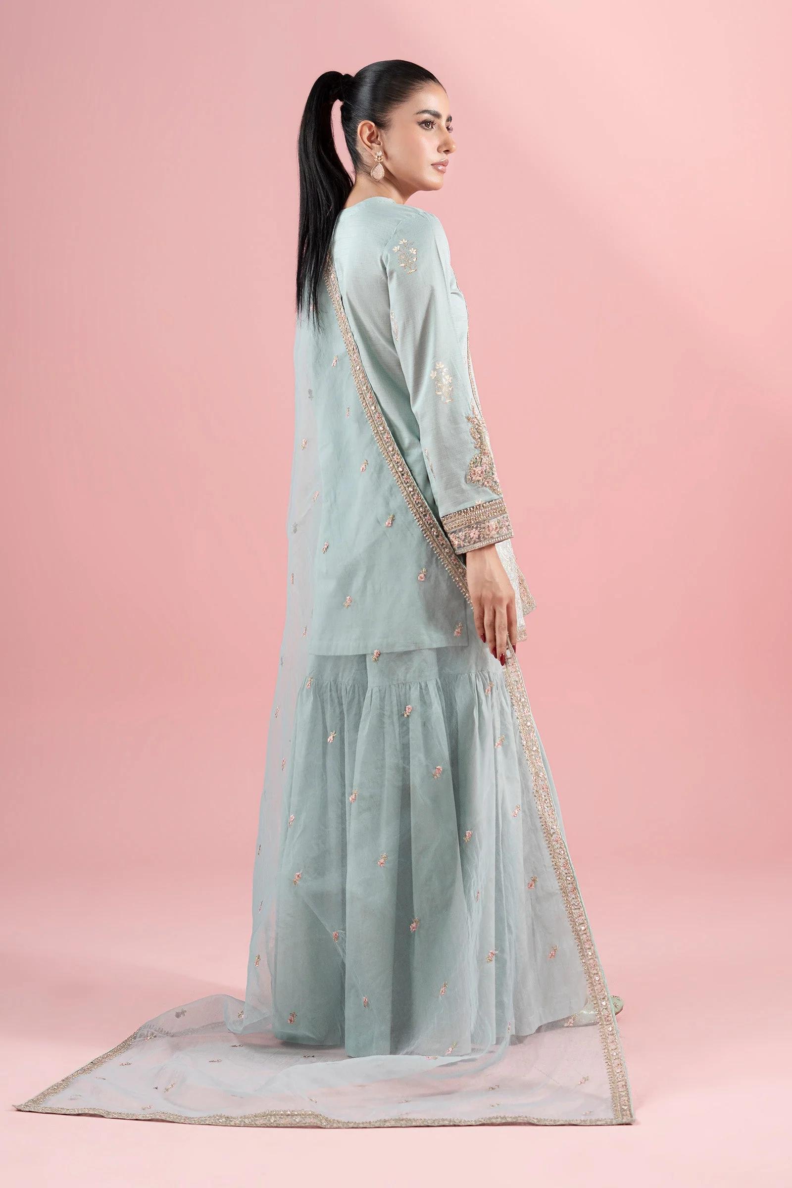 3 Piece Embroidered Dobby Suit