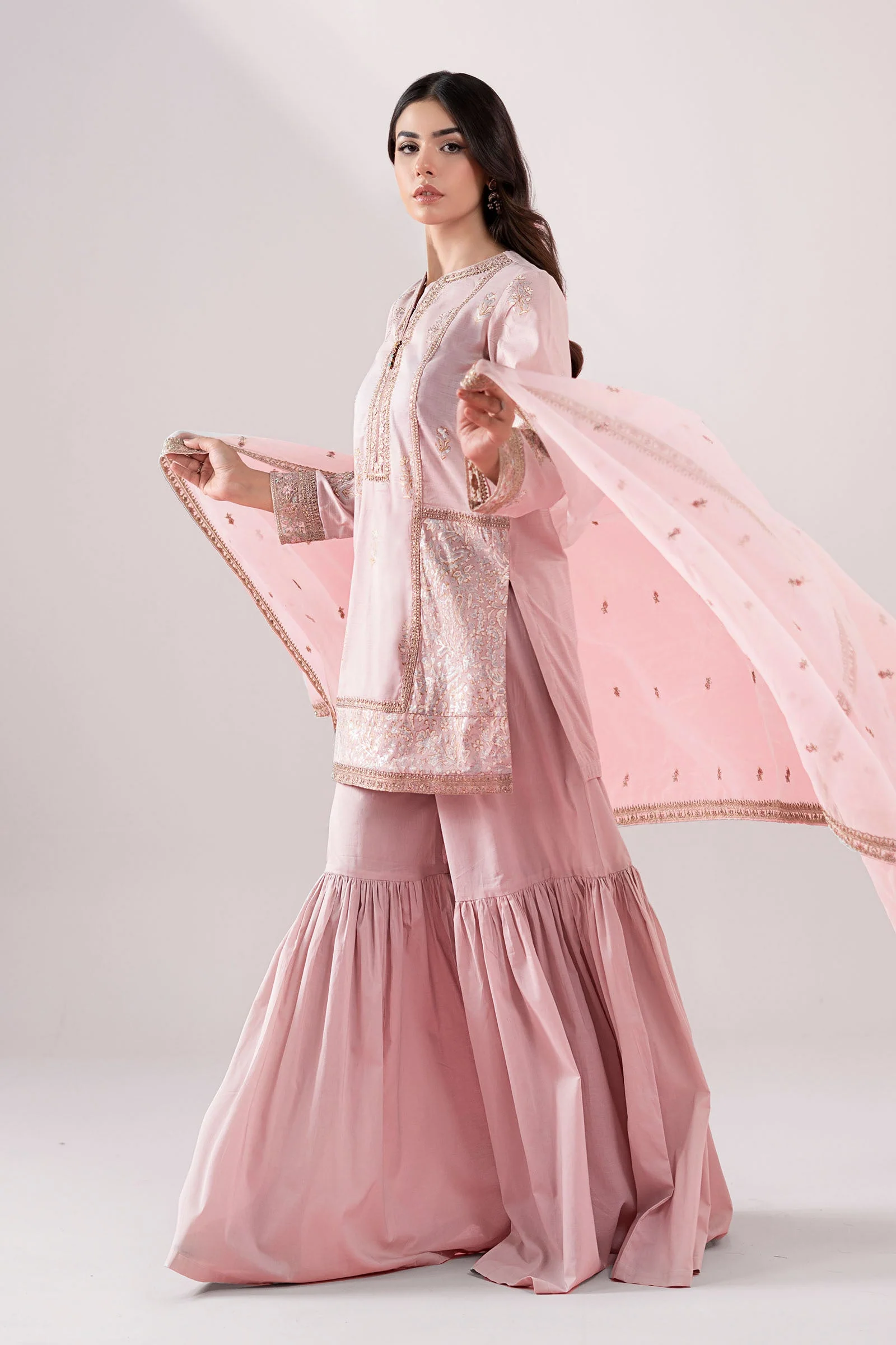 3 Piece Embroidered Dobby Suit