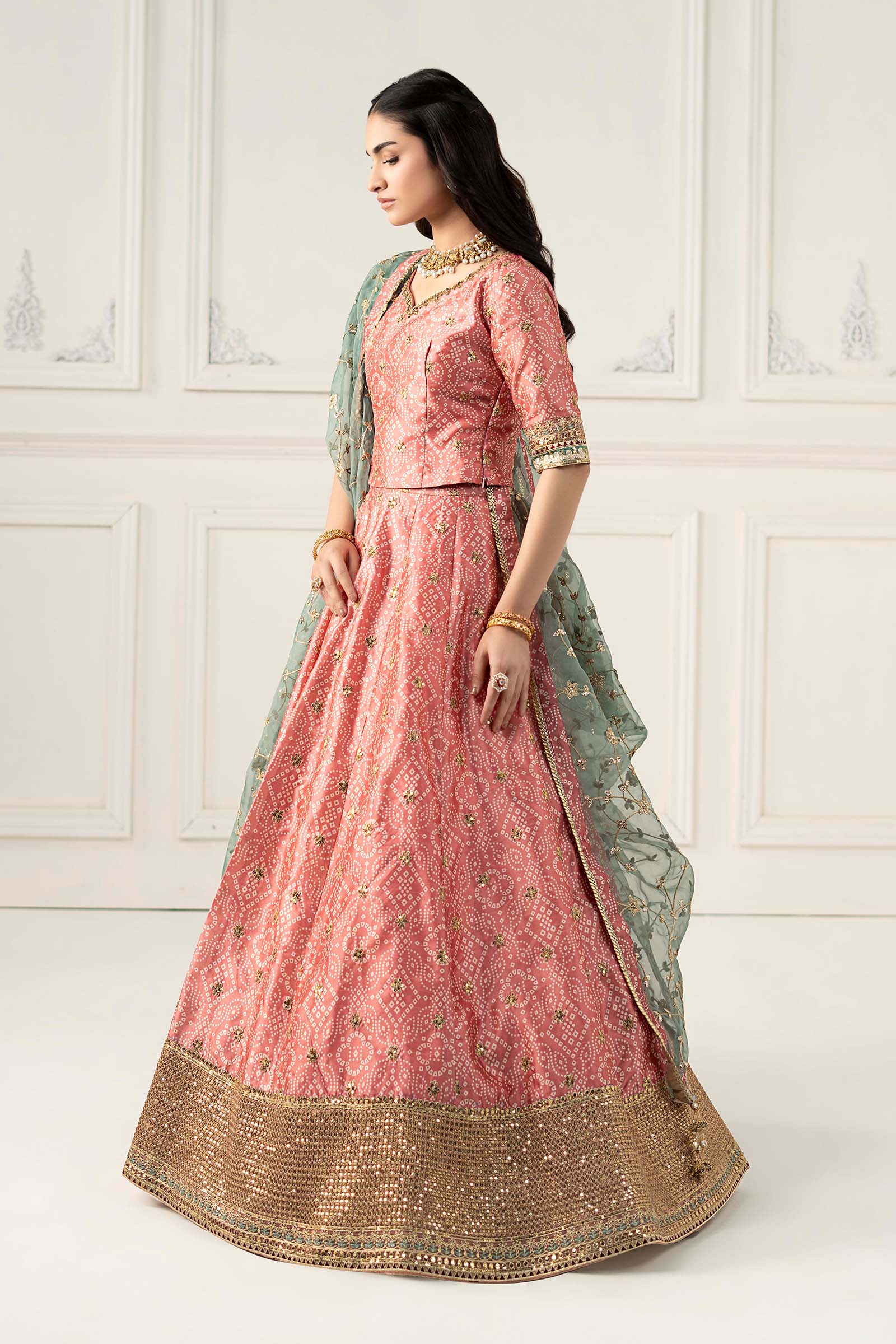 3 Piece Embroidered Raw Silk Suit