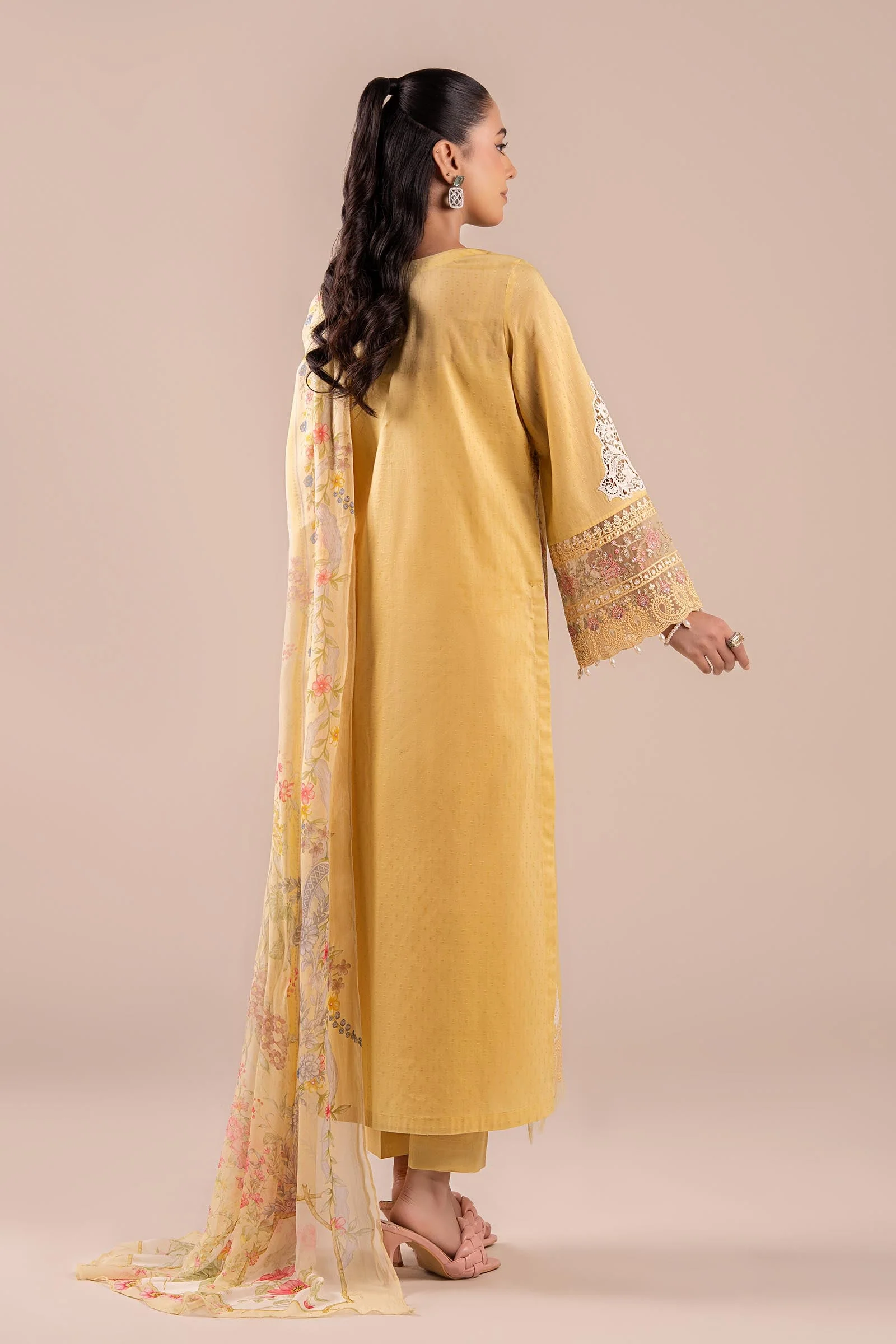 3 Piece Embroidered Dobby Suit