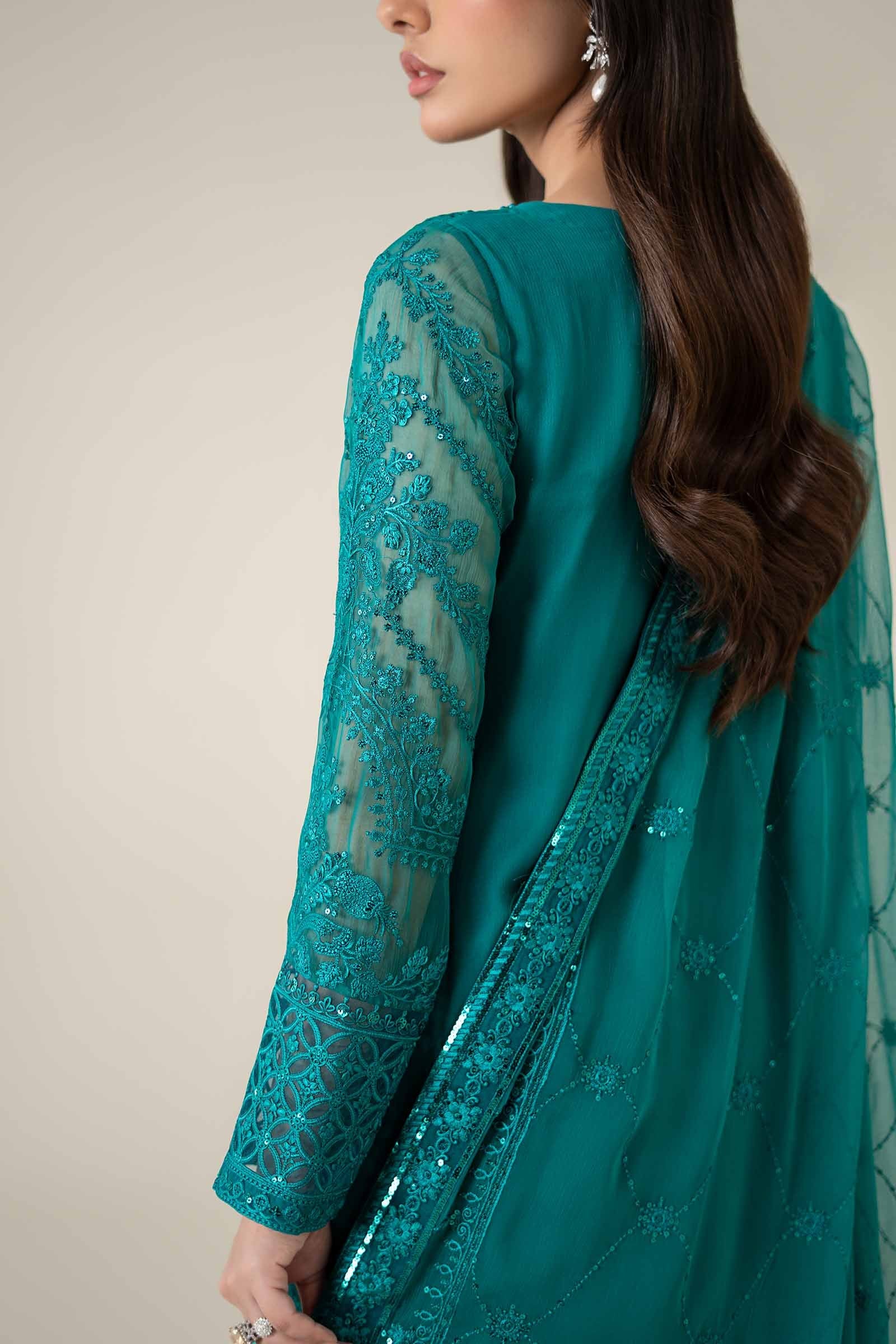 3 Piece Embroidered Chiffon Suit
