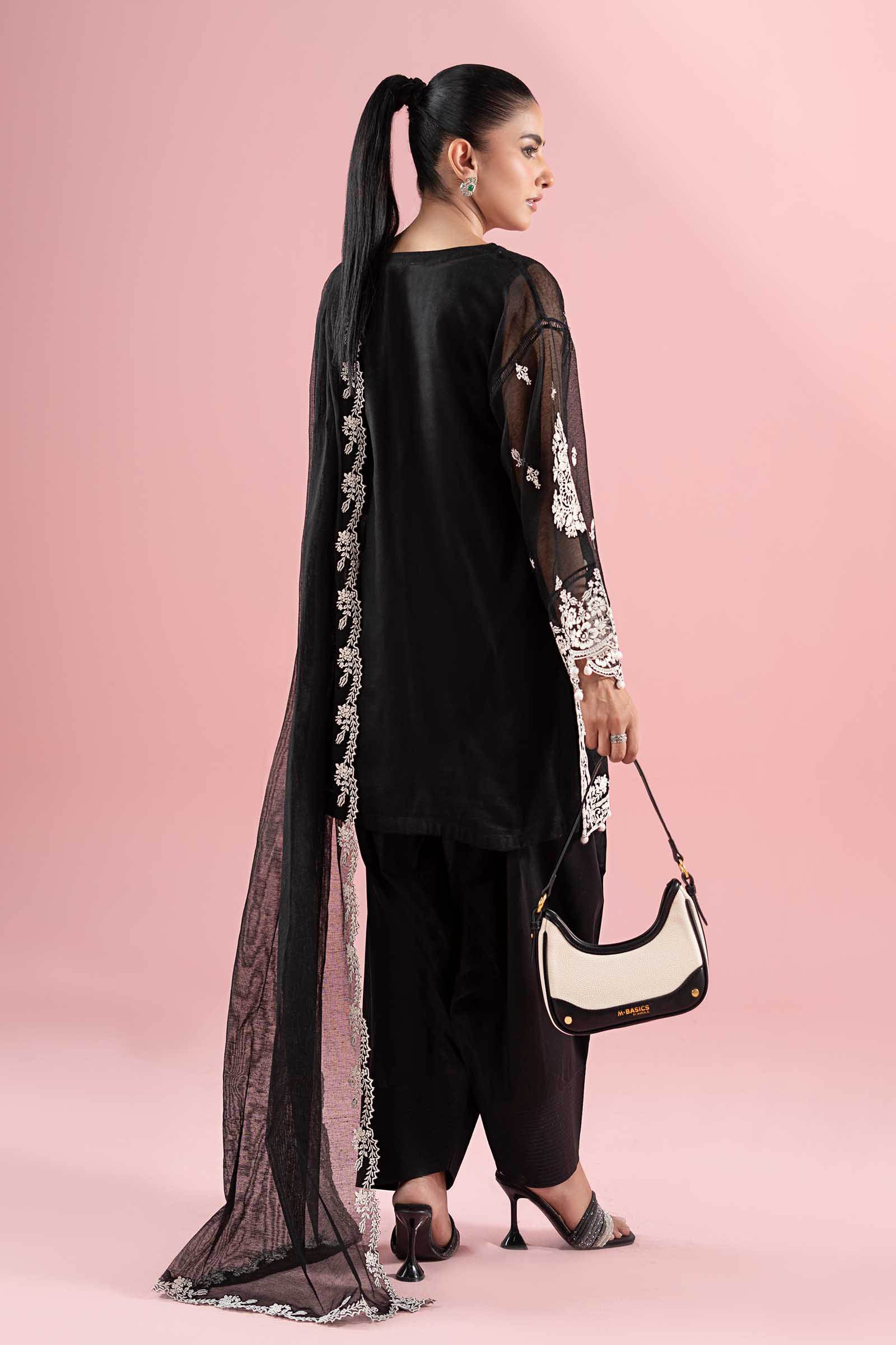 3 Piece Embroidered Cotton Net Suit